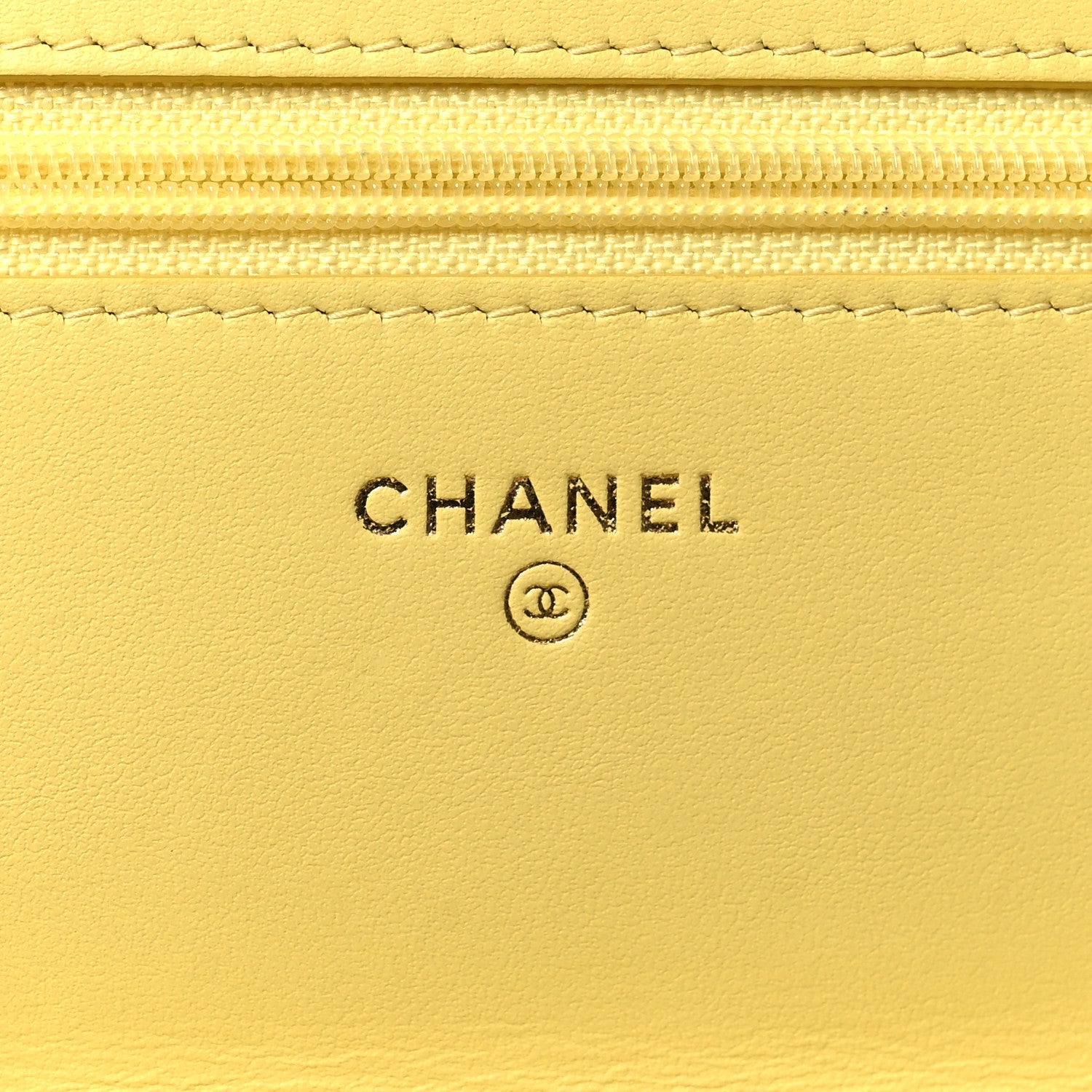 Chanel Caviar Quilted CC Filigree Wallet On Chain WOC Yellow 6 of 14