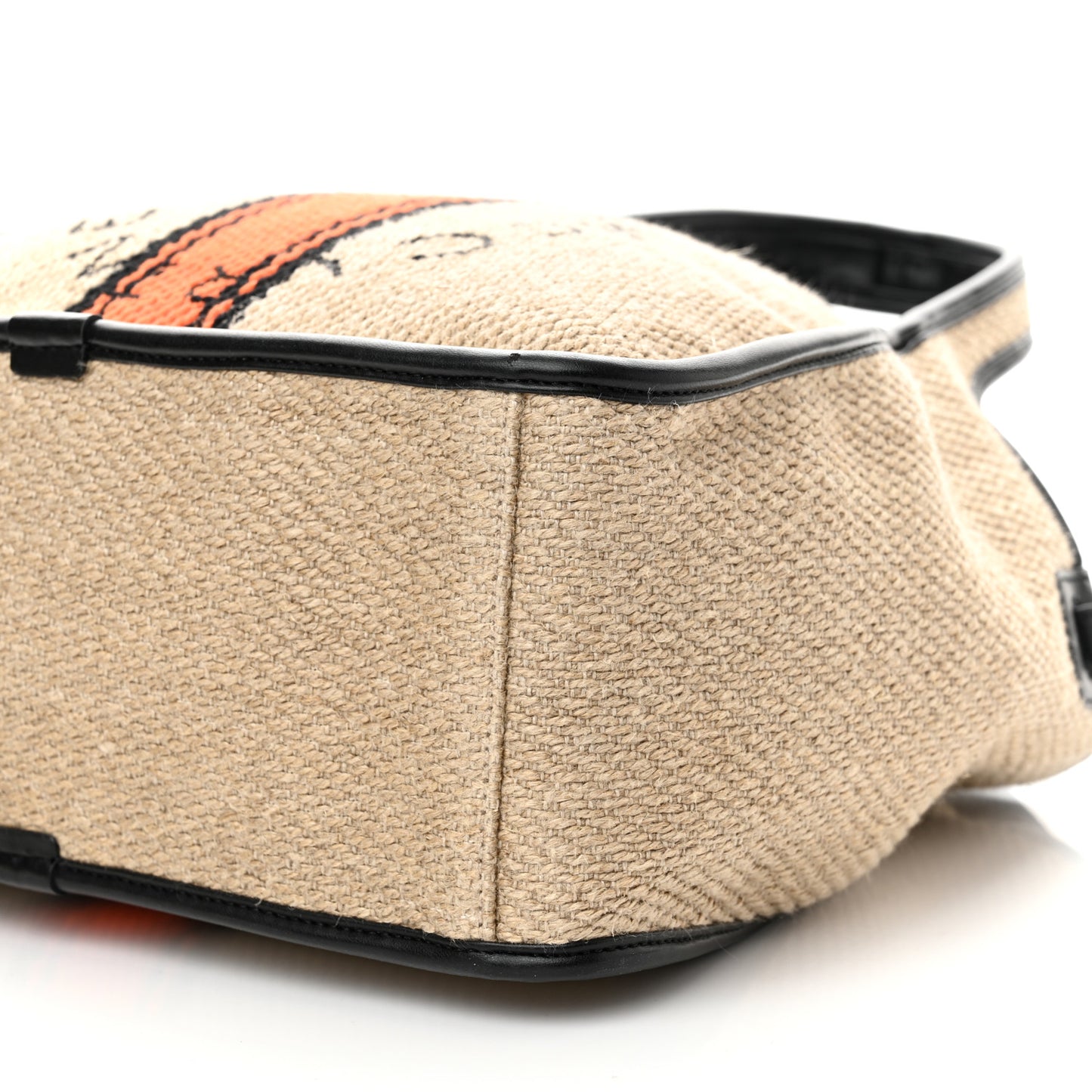 Linen Striped Mini Logo Crossbody Natural