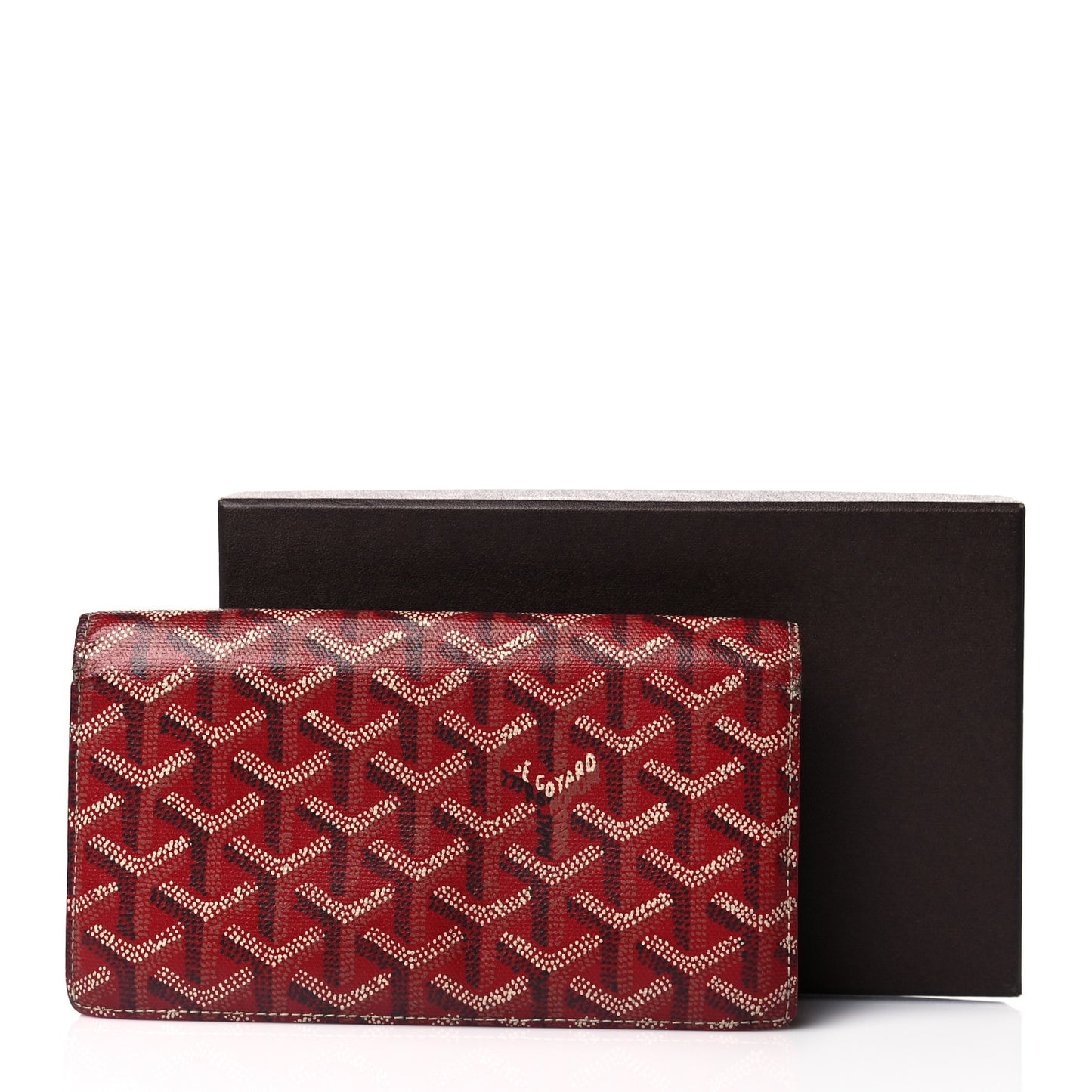 Goyardine Long Bi-Fold Wallet Red