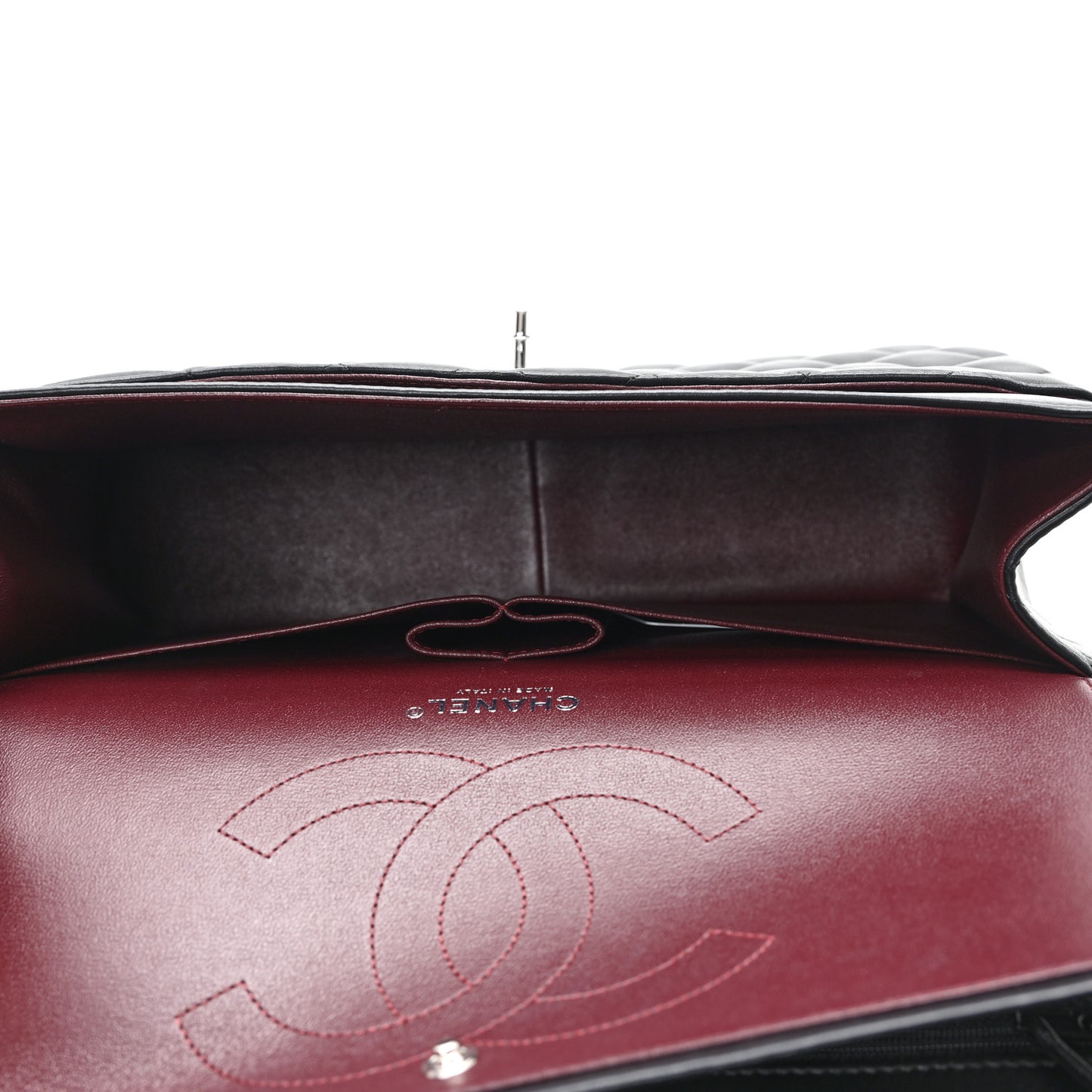 Lambskin Quilted Jumbo Double Flap Black