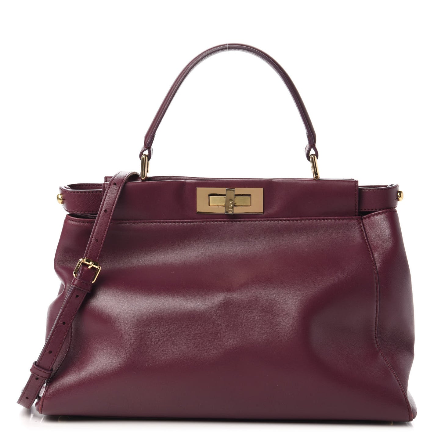 Nappa Medium Peekaboo Iconic Satchel Bordeaux