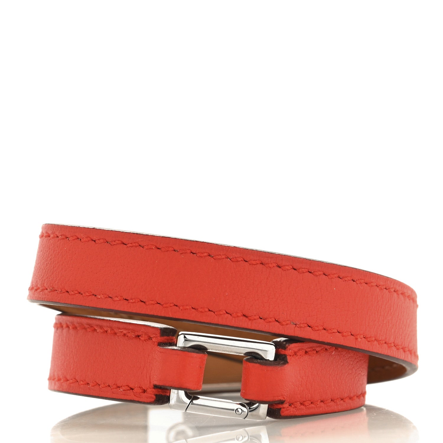 Hermes Swift Rivale Double Tour Bracelet XS Rouge Casaque 3 of 5