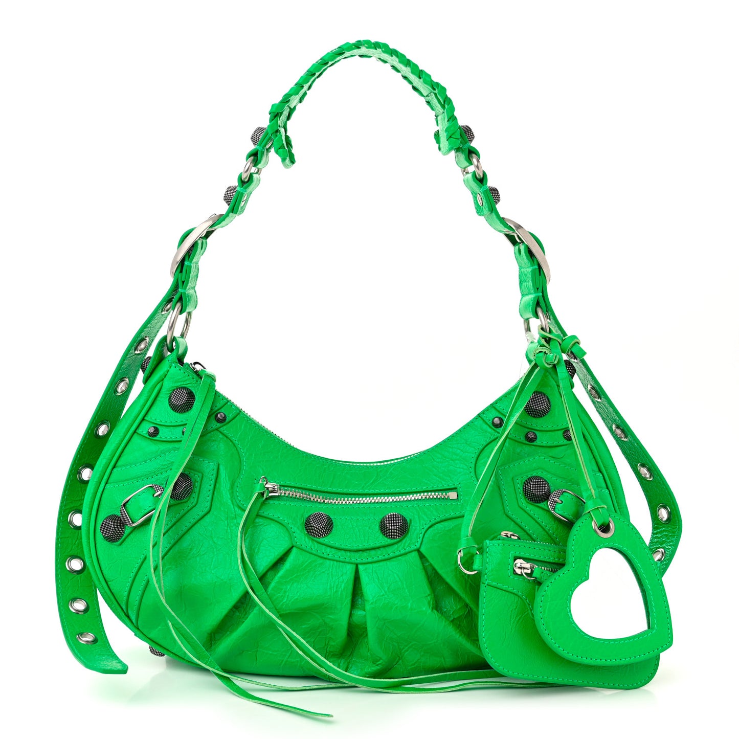 Agneau Arena Small Le Cagole Shoulder Bag Vivid Green