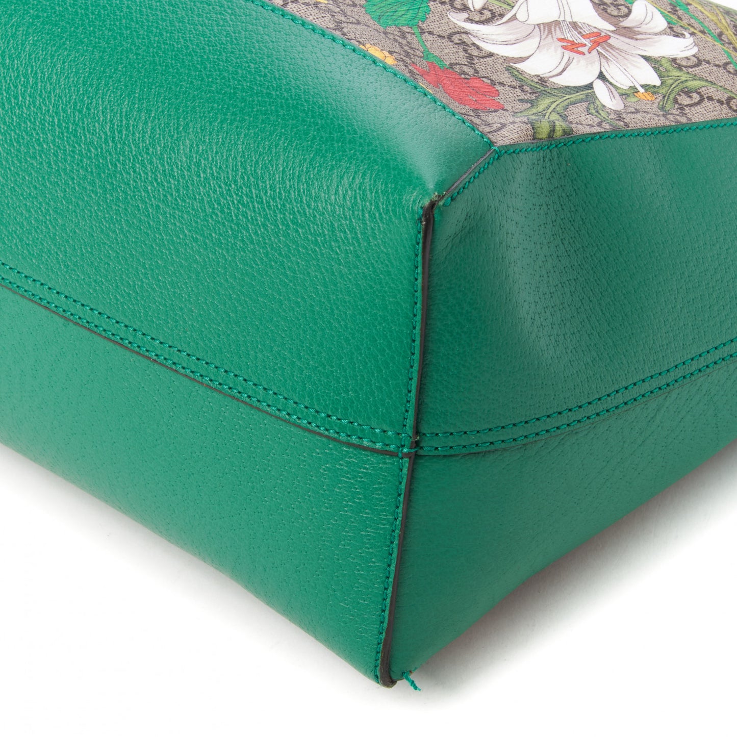 GG Supreme Monogram Flora Web Large Ophidia Tote Green
