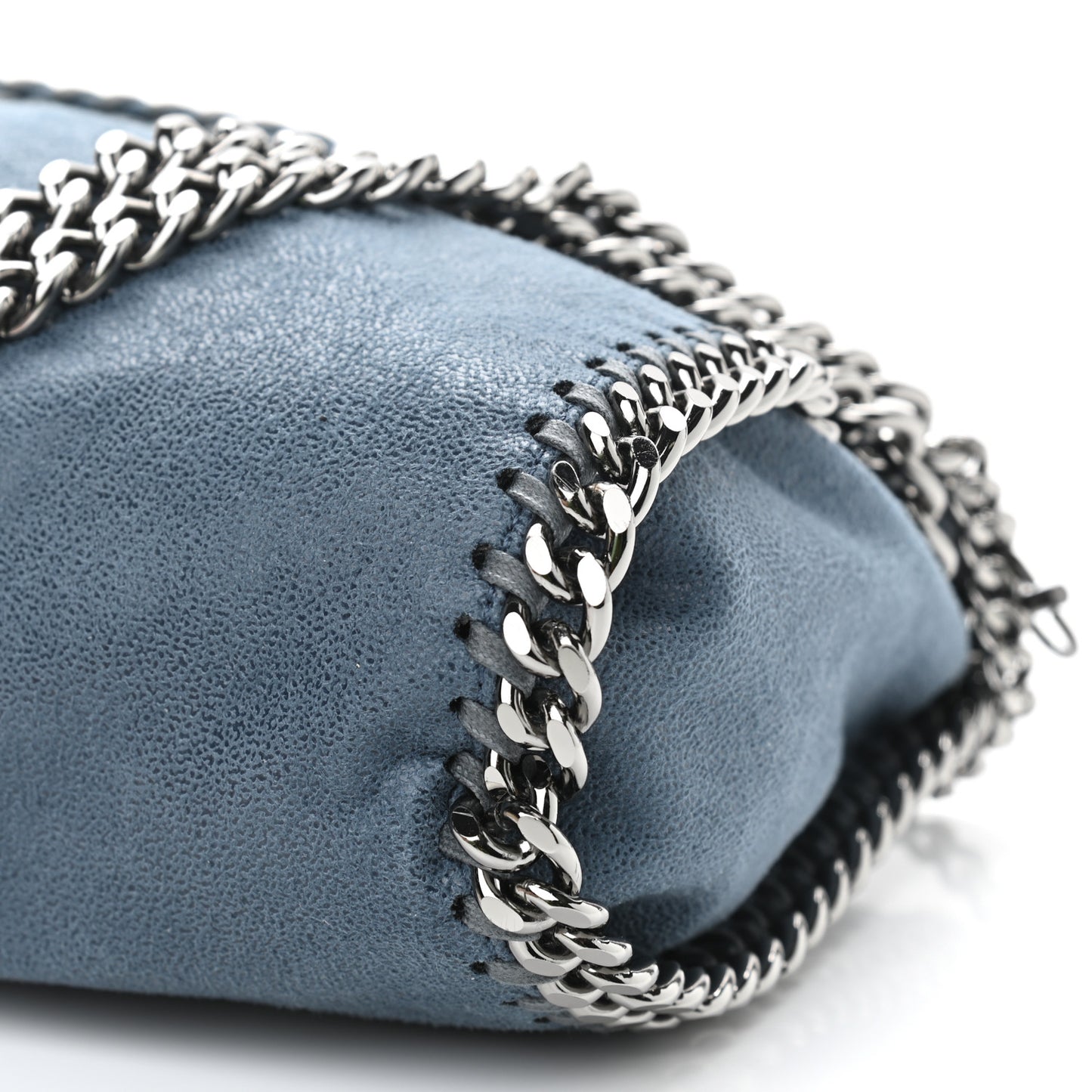 Shaggy Deer Mini Falabella Fold Over Tote Light Blue