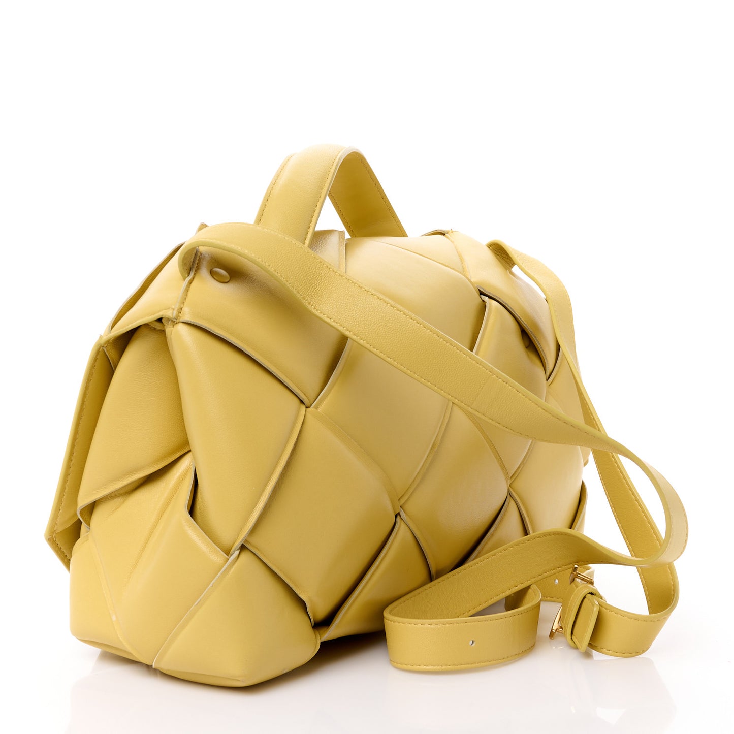 Nappa Intreccio Padded Top Handle Shoulder Bag Corn