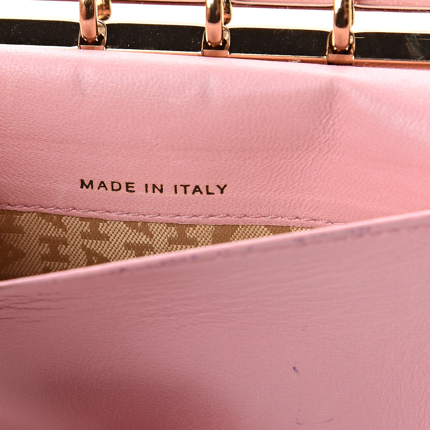 Lambskin Stitched Small Ring Agenda Planner Pink