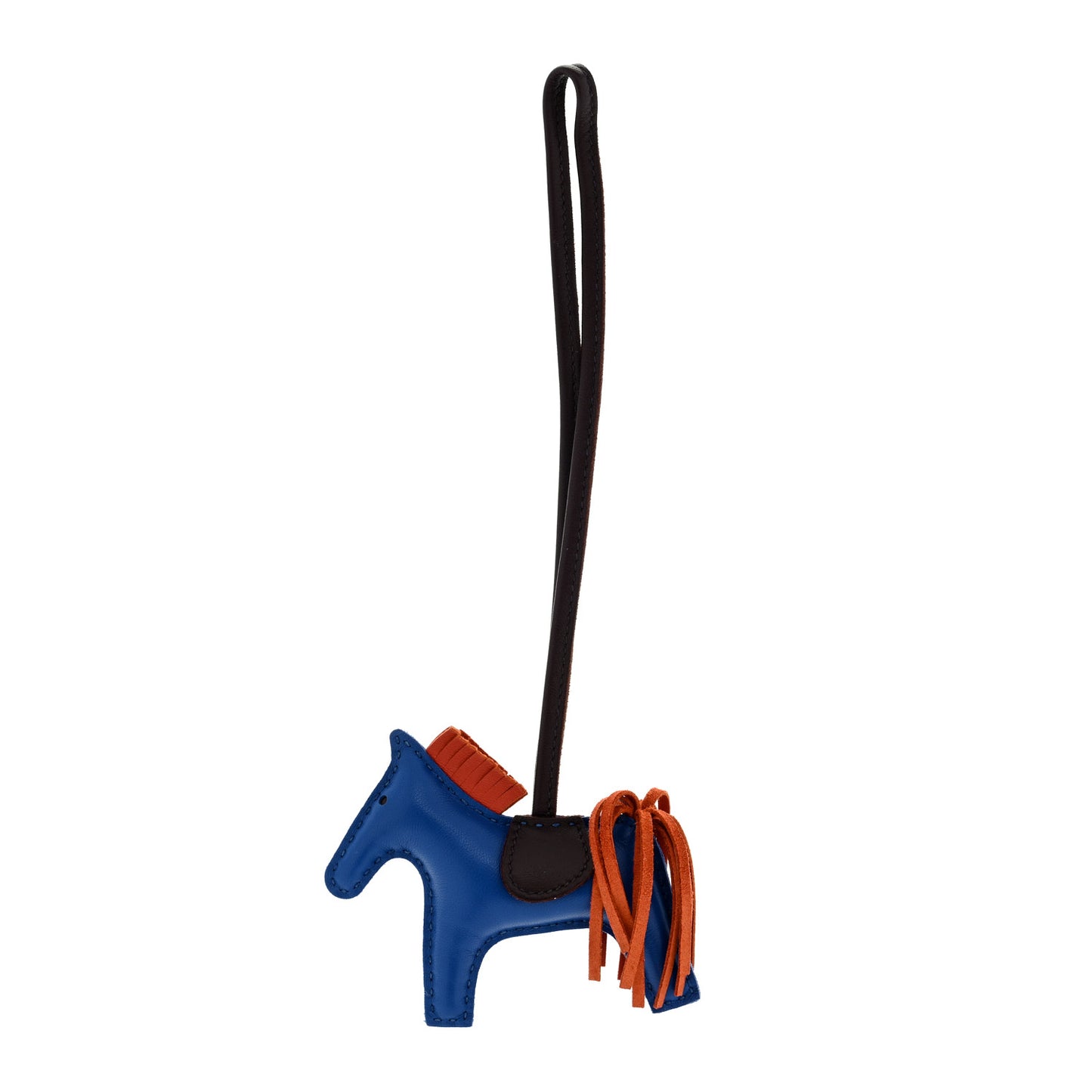 Milo Lambskin Grigri Rodeo Horse Bag Charm PM Bleu France Cornaline Rouge Sellier