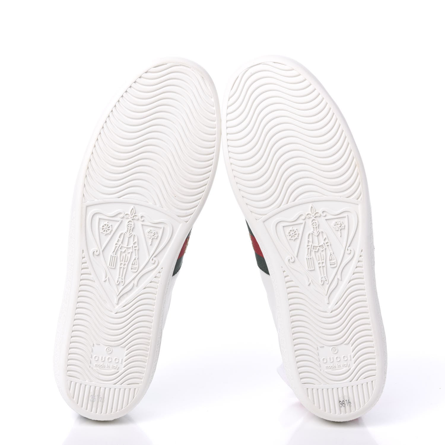 Gucci Calfskin Ayers Web Pineapple Ladybug Embroidered Womens Ace Sneakers 36.5 White 5 of 9