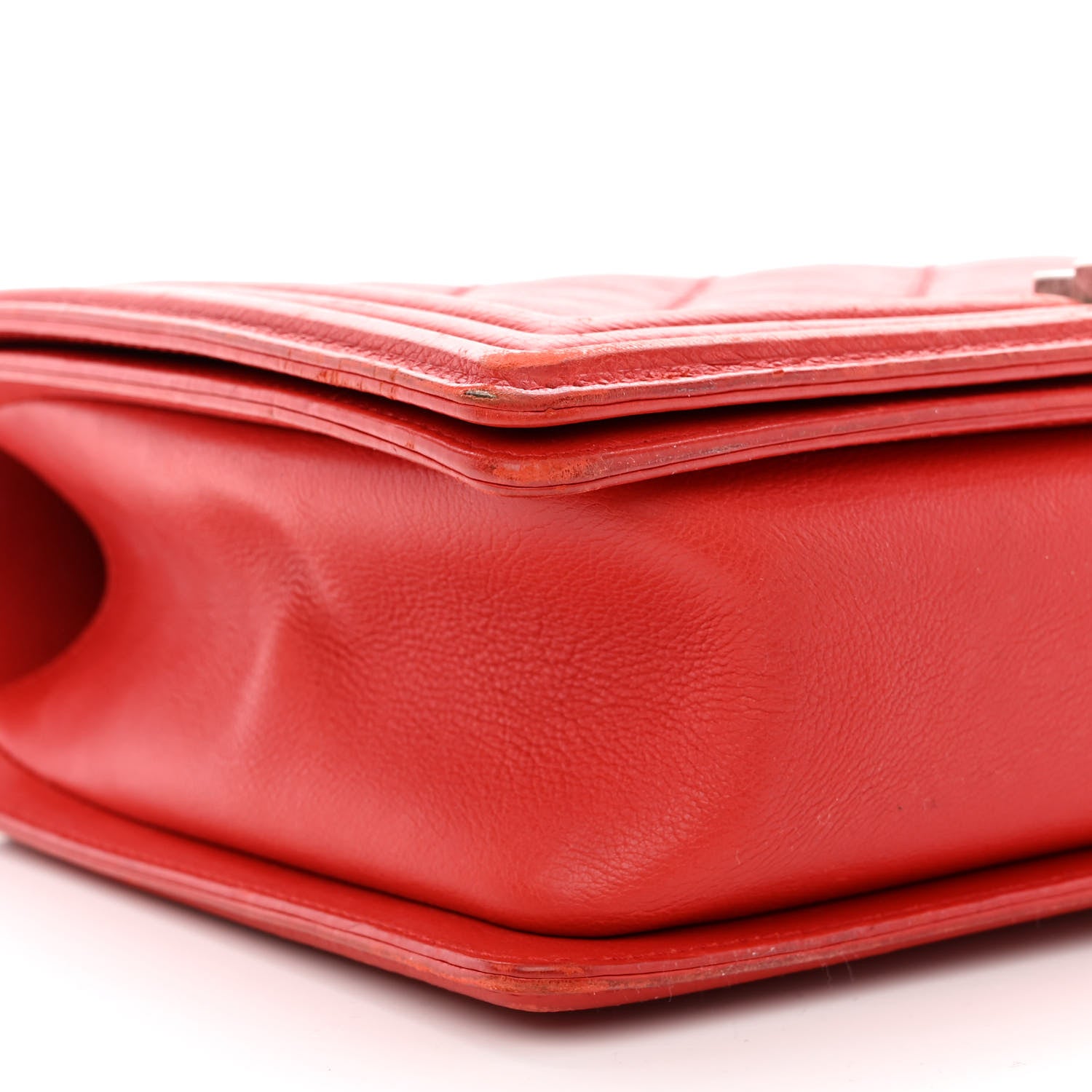 Chanel Calfskin Double Stitch New Medium Boy Flap Red 11 of 13