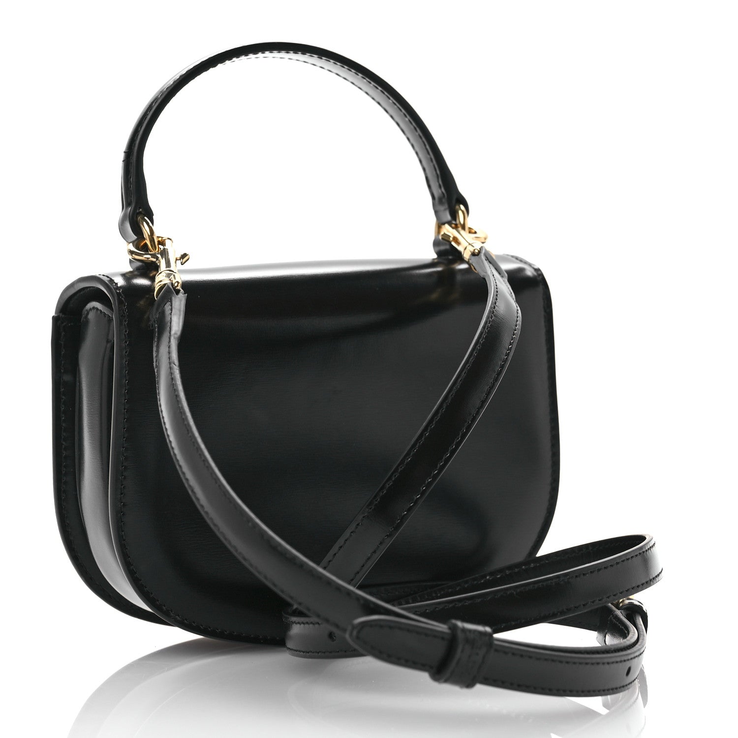 Celine Shiny Calfskin Triomphe Mini Besace Clea Black 3 of 11