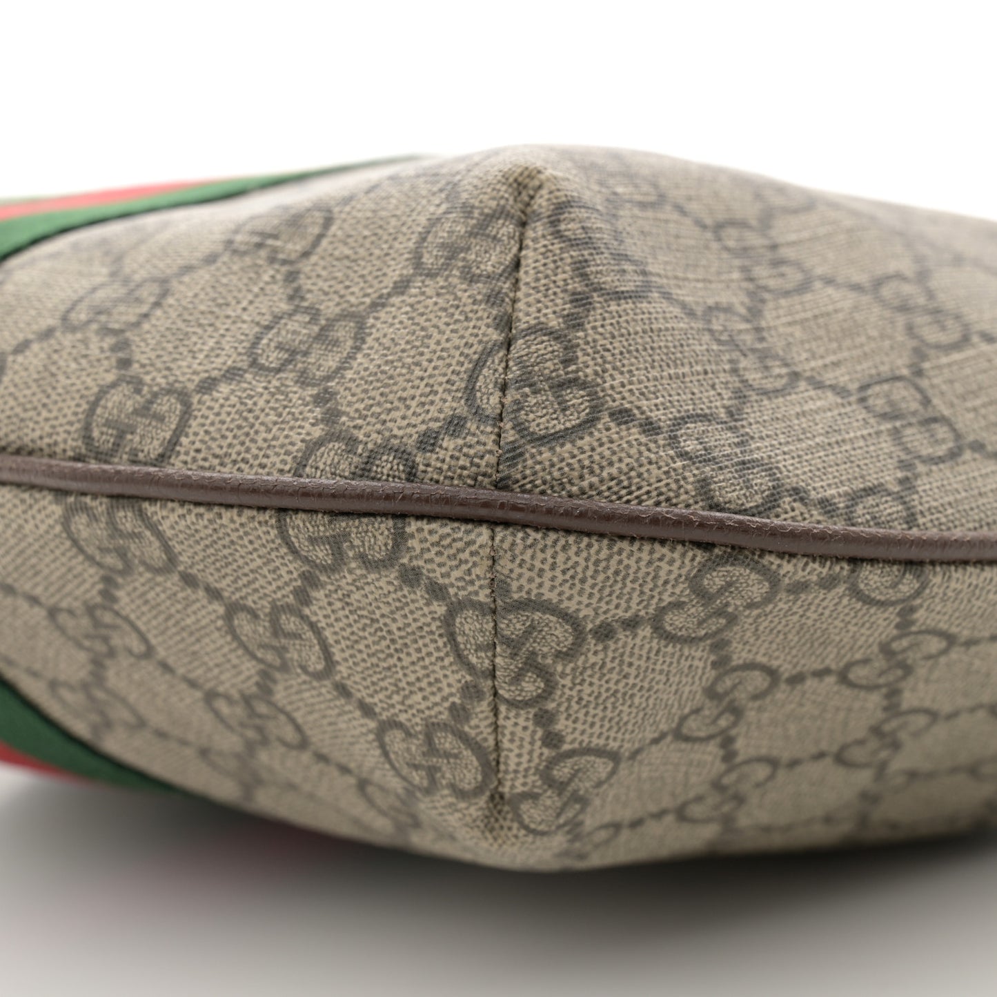 GG Supreme Monogram Web Small Ophidia Half Moon Hobo Brown