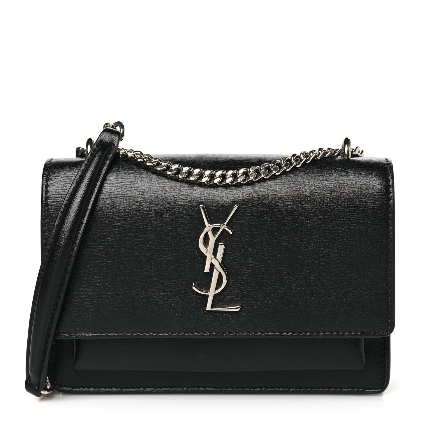 Calfskin Monogram Sunset Chain Wallet Black