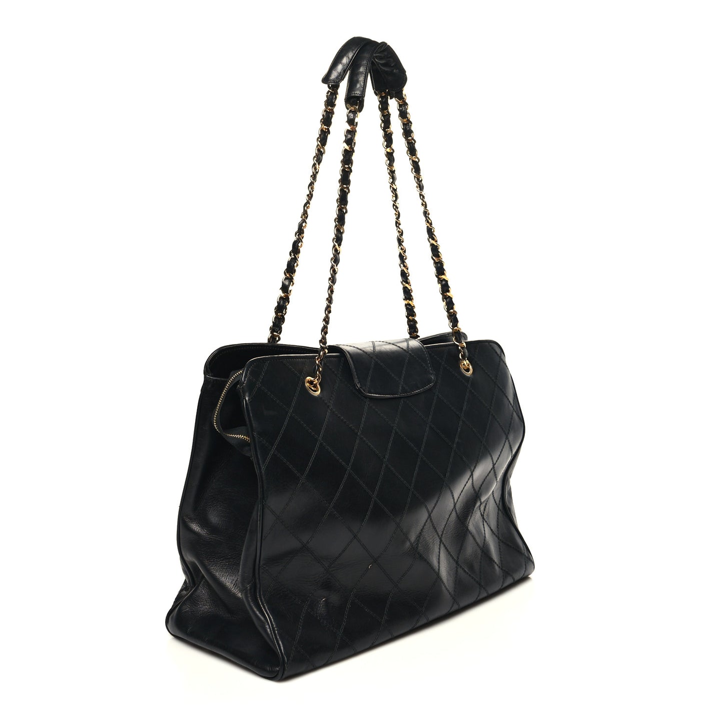 Calfskin Stitched XL Weekender Black