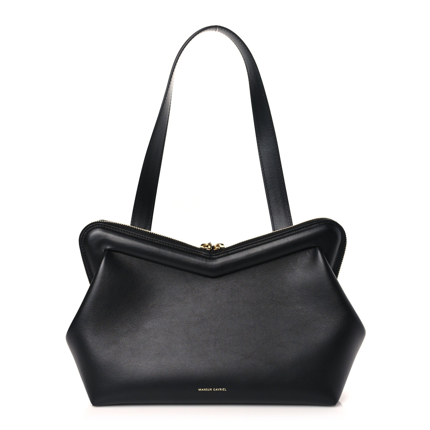 Mansur Gavriel Smooth Calfskin M Frame Bag Black Flamma 1 of 9