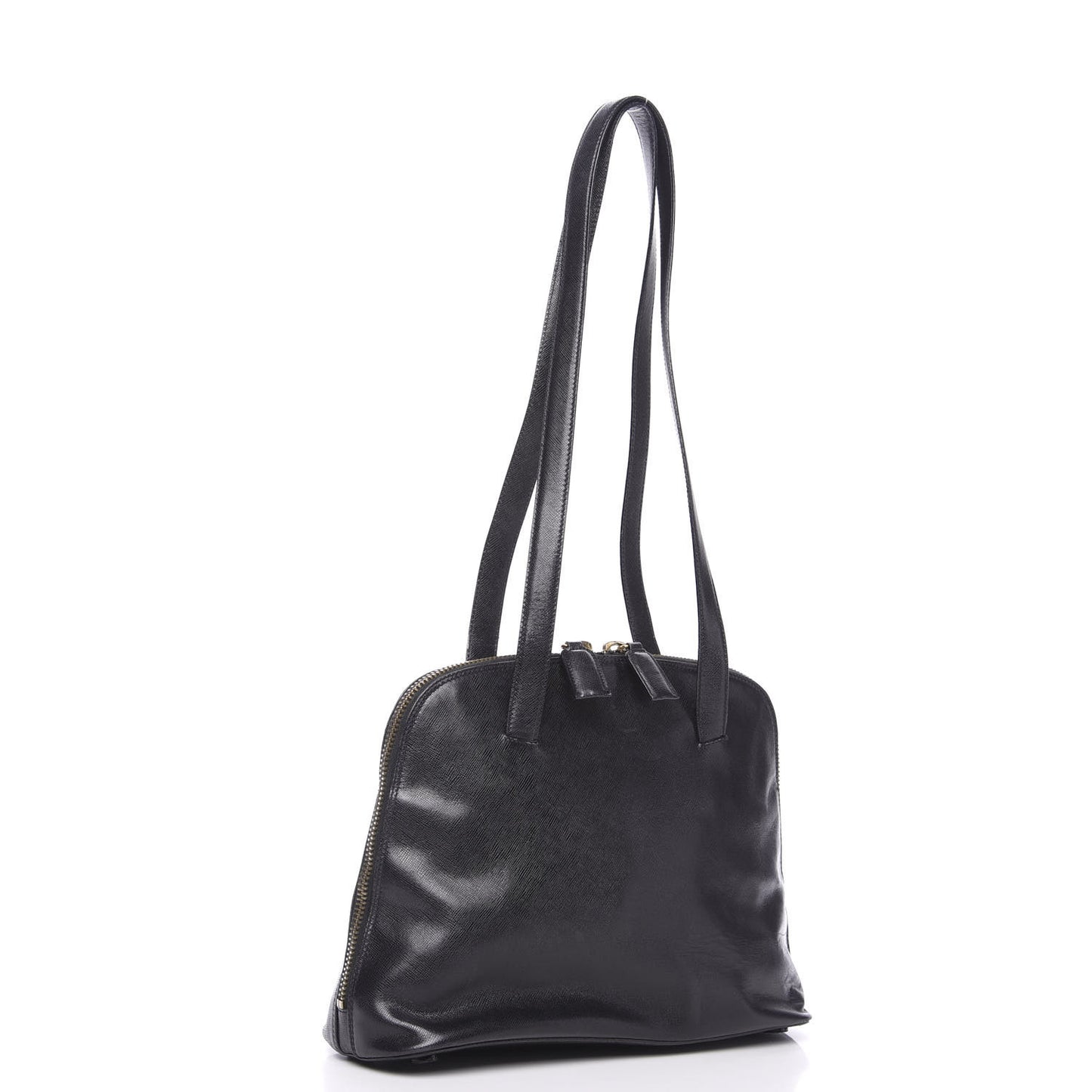 Saffiano Top Handle Dome Satchel Black