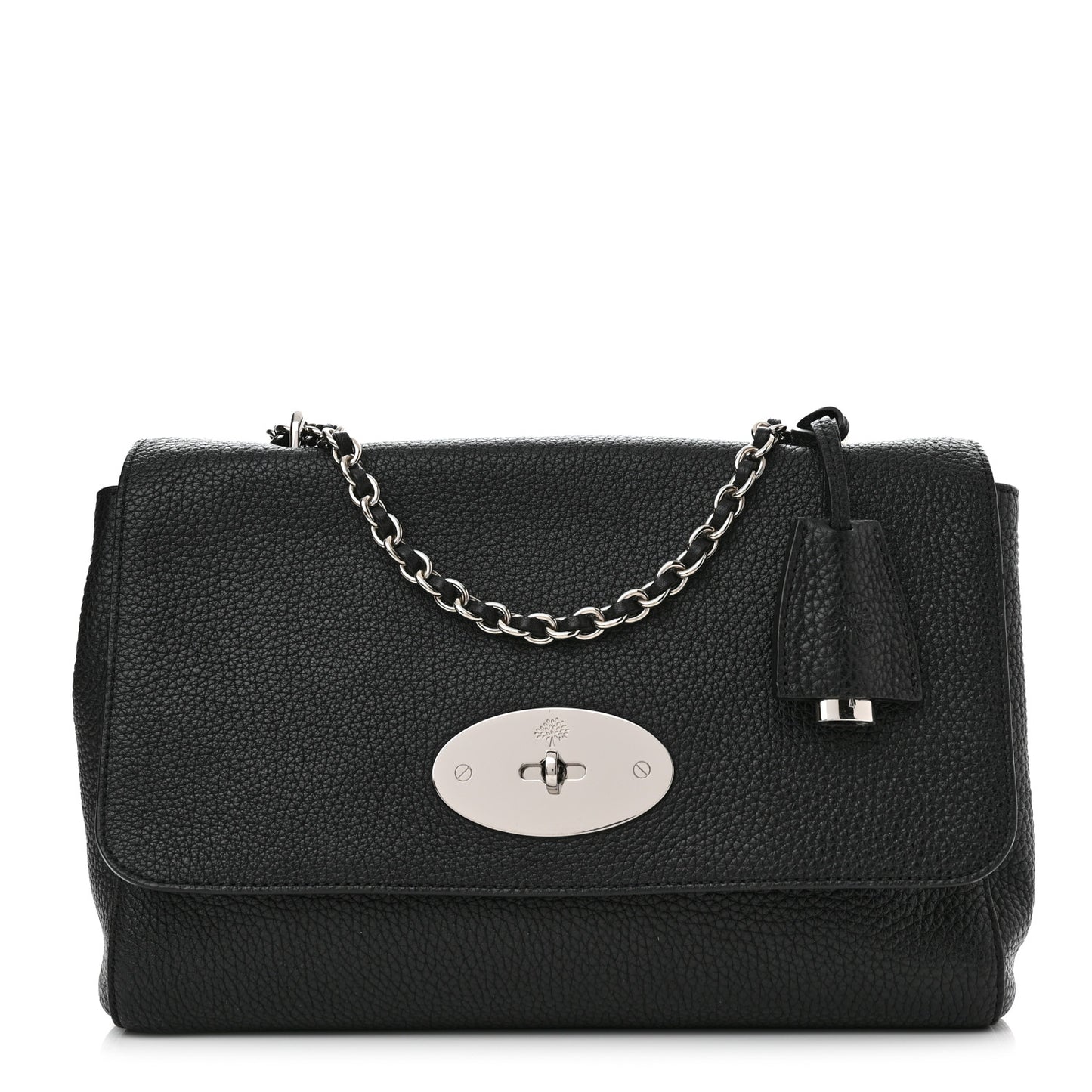 Small Classic Grain Calfskin Medium Lily Flap Black
