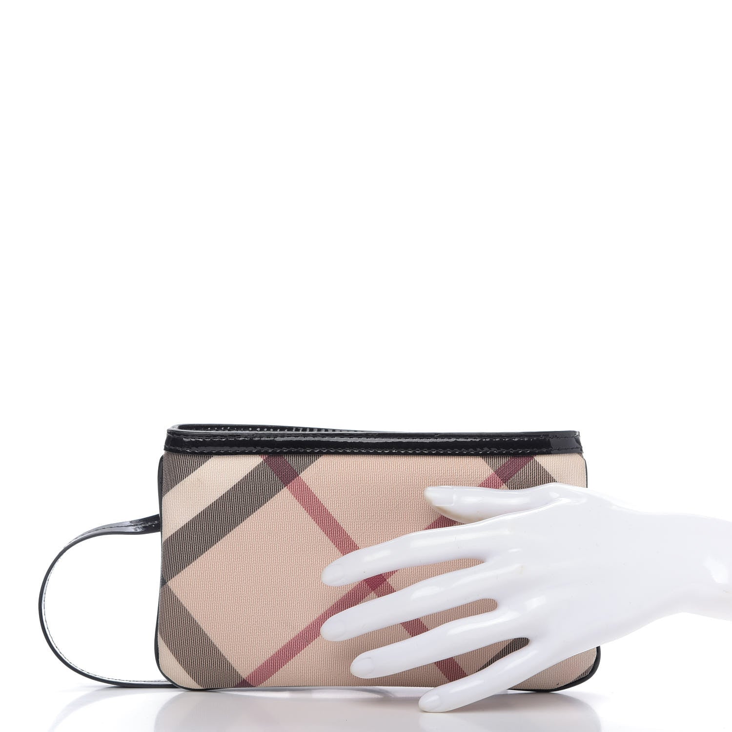 Burberry Nova Check Wristlet Pouch Black 3 of 9