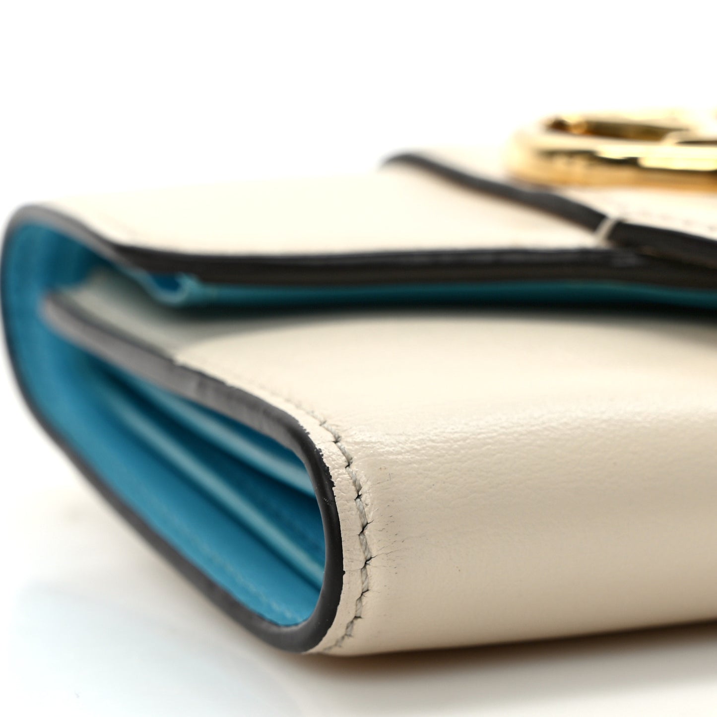 Smooth Calfskin LV Pont 9 Compact Wallet Creme