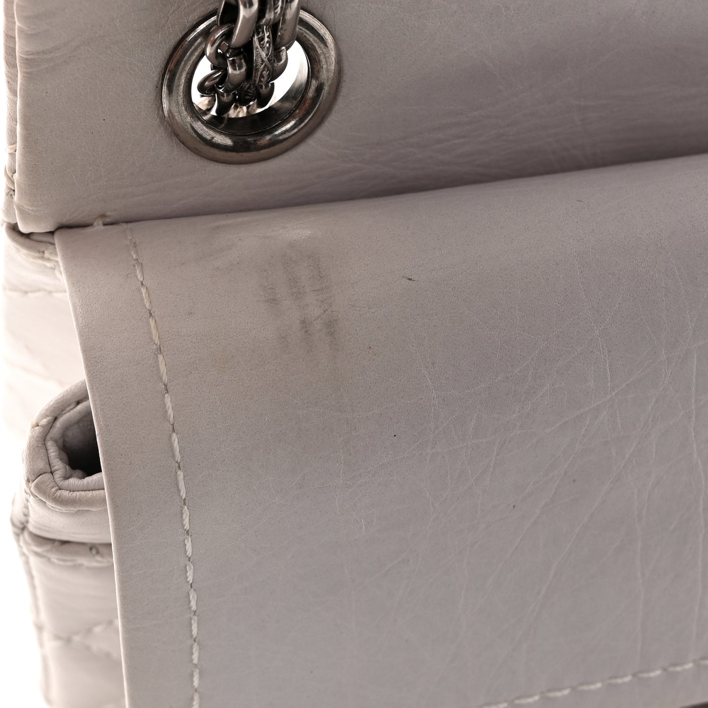 Aged Calfskin 50th Anniversary 2.55 Reissue 224 Flap White