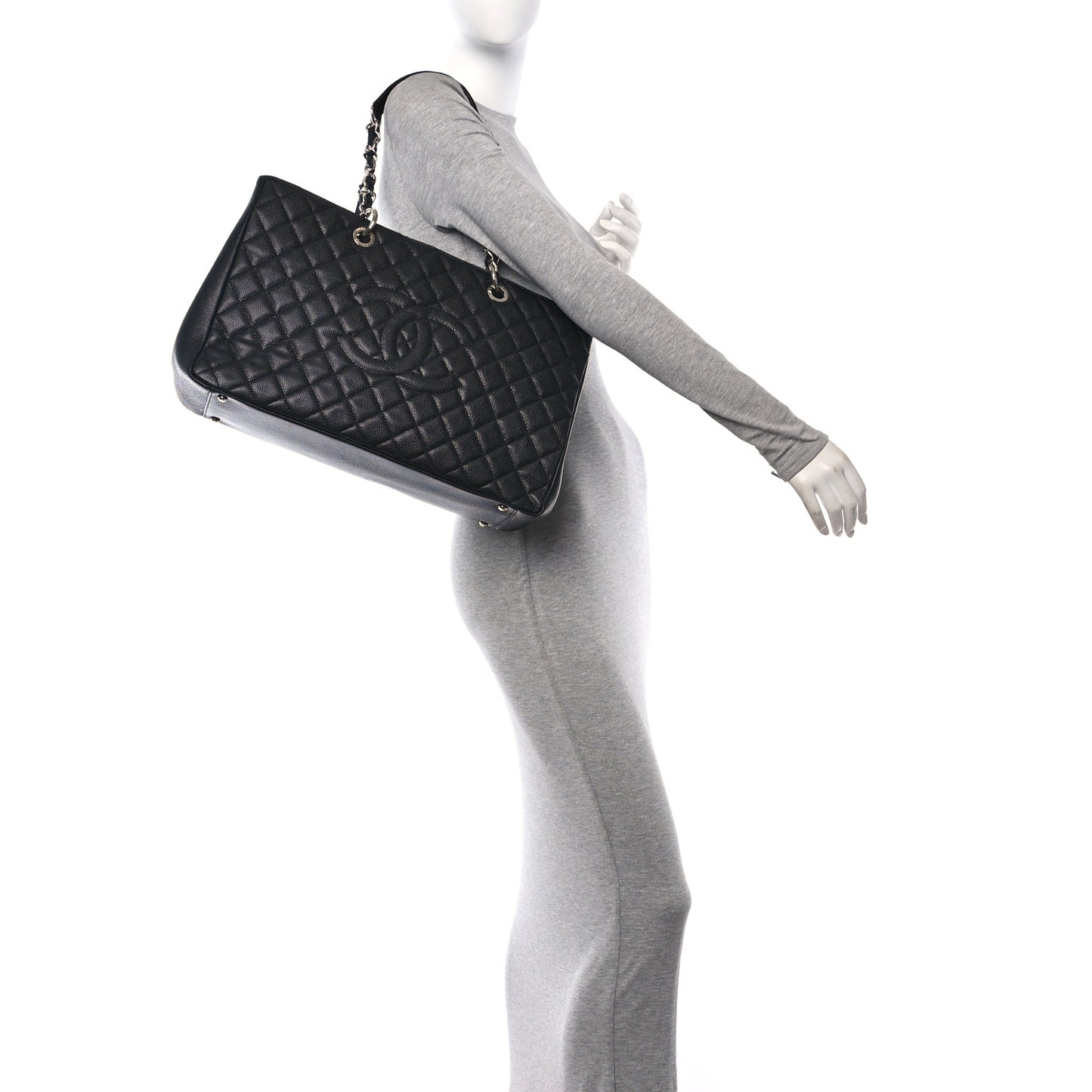 Caviar Quilted XL Grand Shopping Tote GST Black