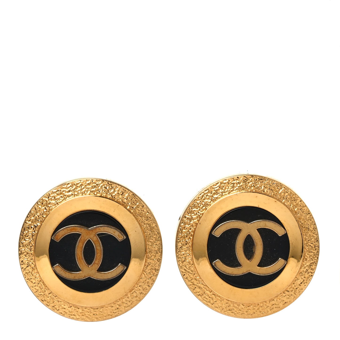 CC Clip On Earrings Black Gold