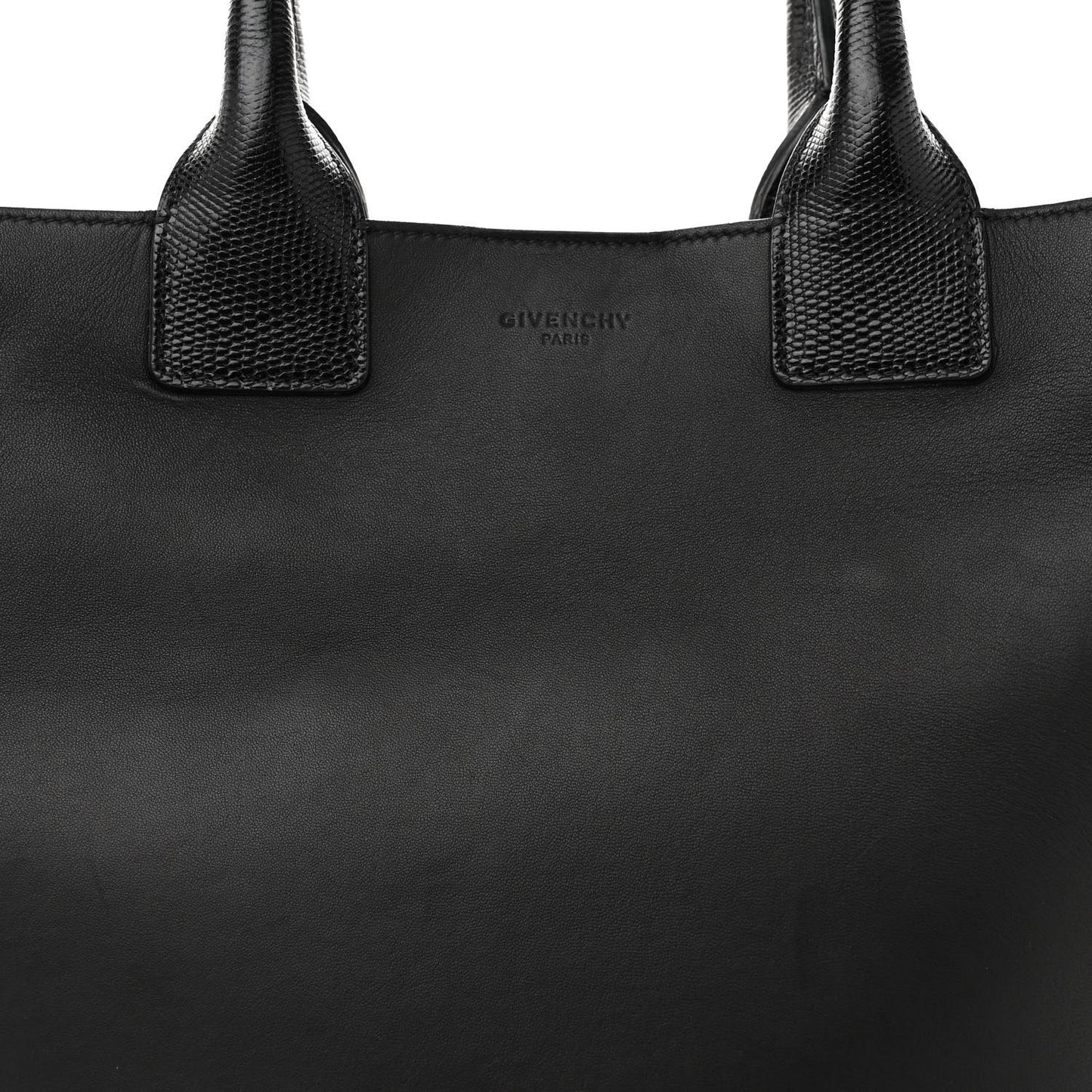 Nappa Lizard Embossed Medium Easy Tote Black