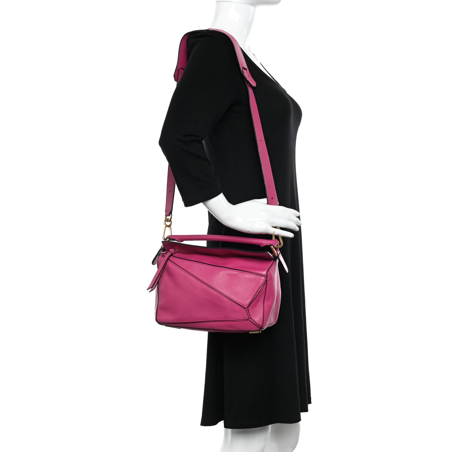 Calfskin Small Puzzle Bag Fuchsia