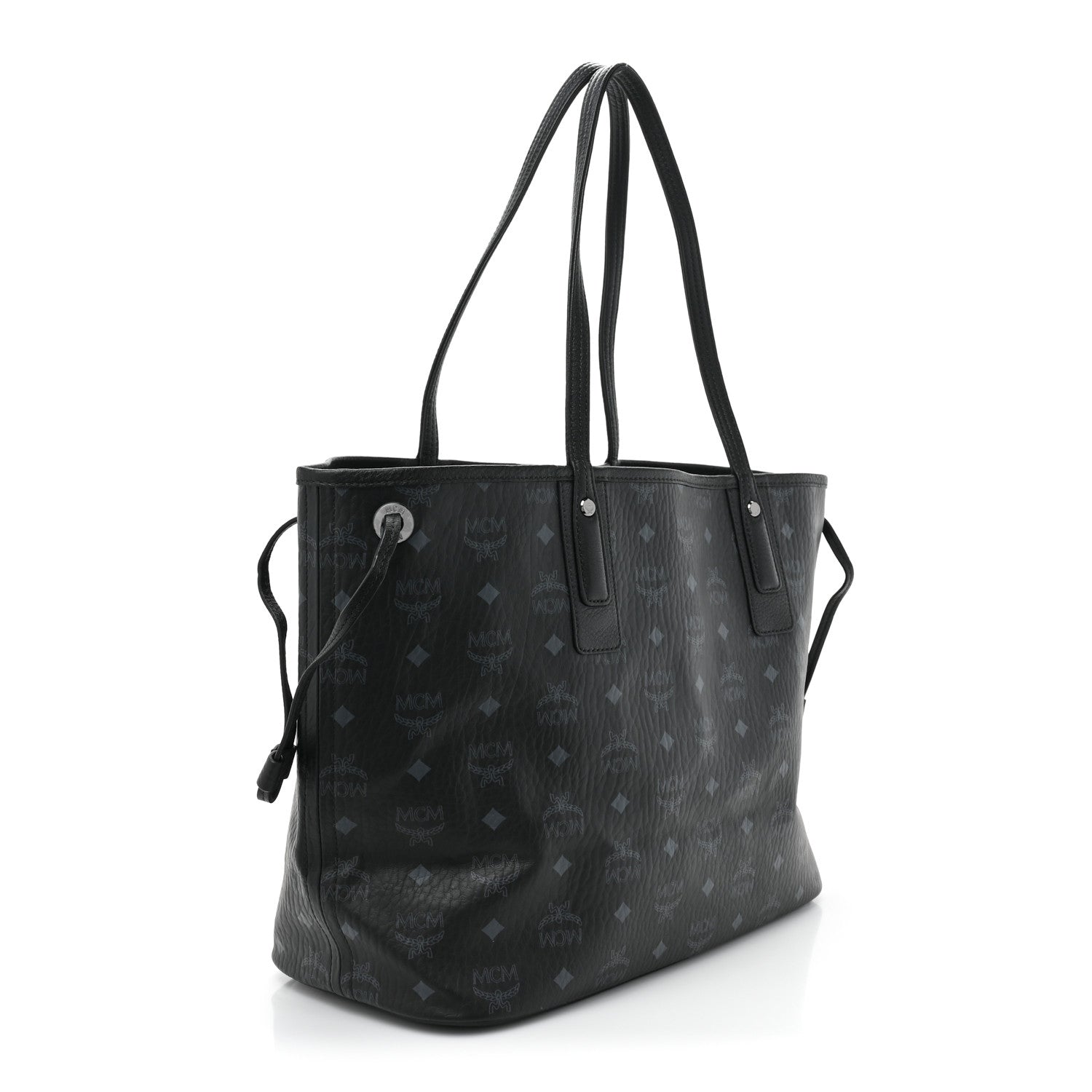 MCM Visetos Medium Liz Reversible Shopper Tote Black 5 of 16