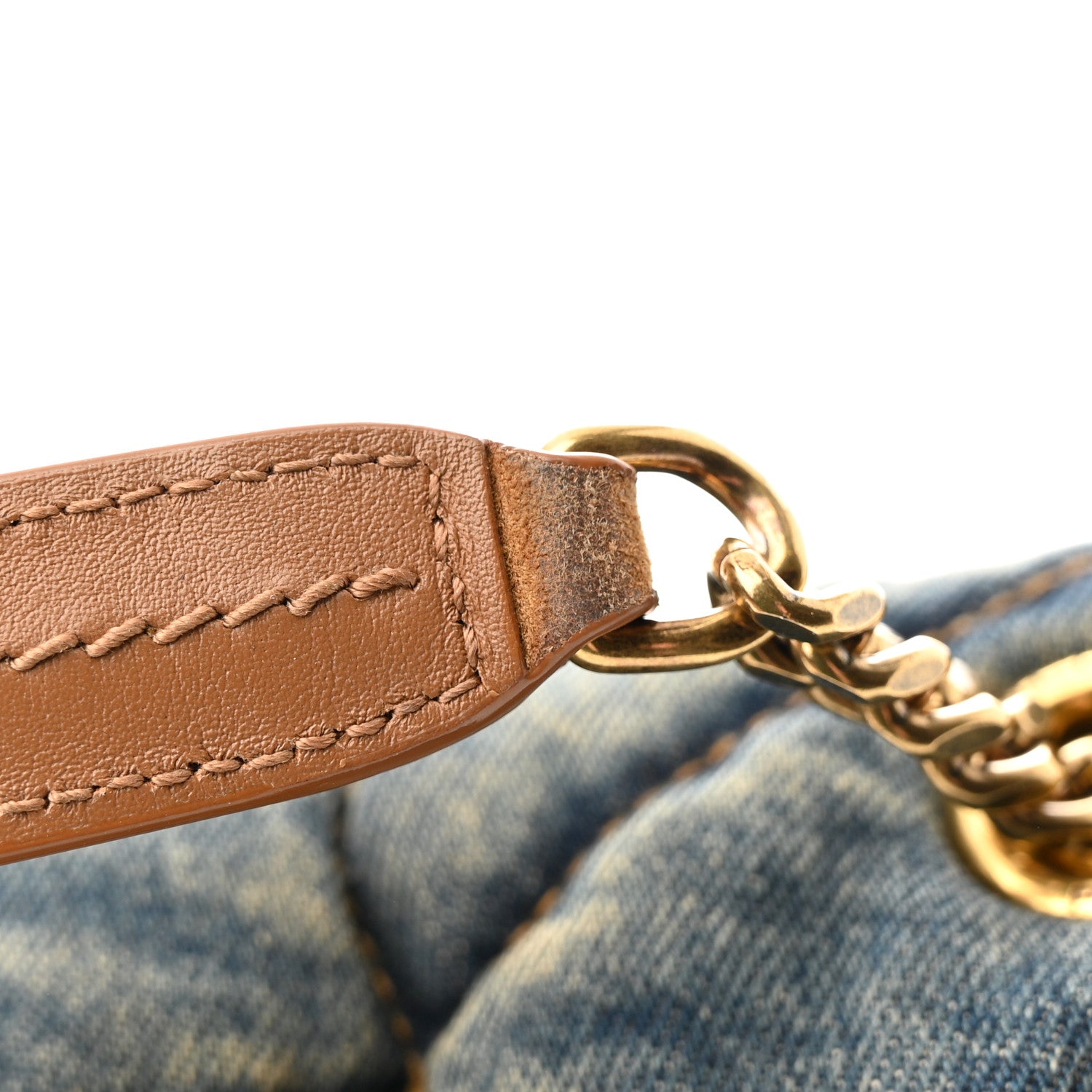 Saint Laurent Denim Quilted Small Loulou Puffer Monogram Chain Satchel Blue Cinnamon 11 of 12