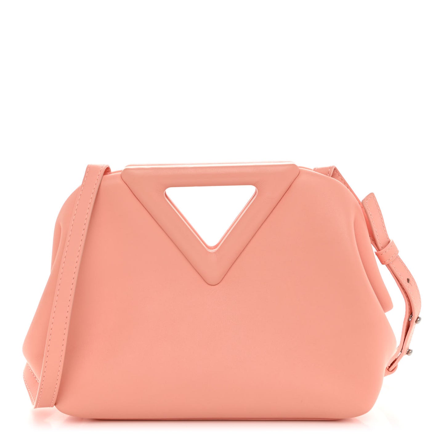 Calfskin Small The Point Triangle Bag Peachy