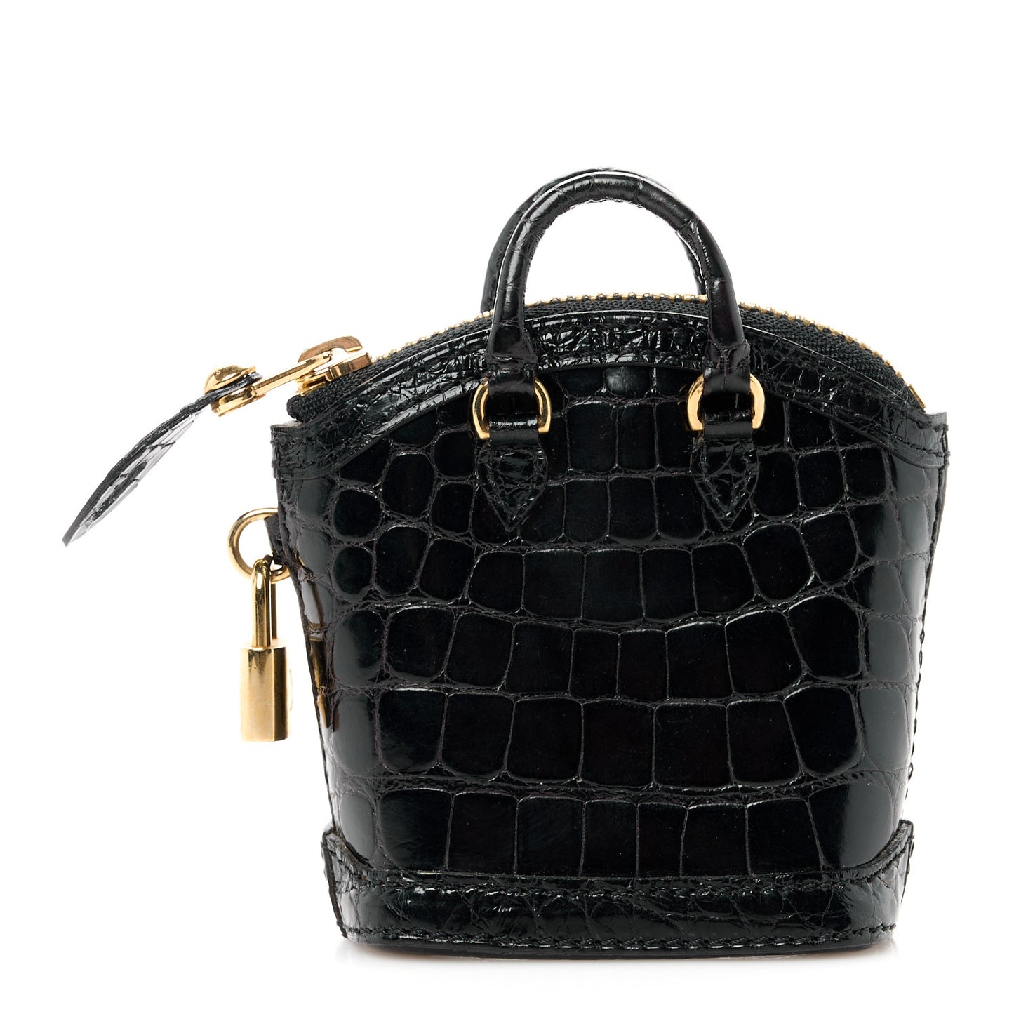 Alligator Mini Lockit Bag Charm Black