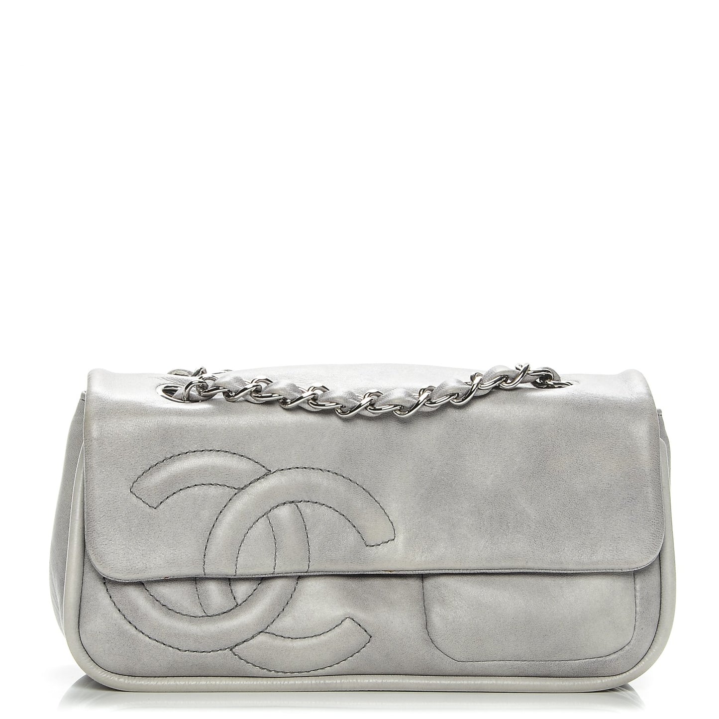 Lambskin Diagonal CC Chain Flap