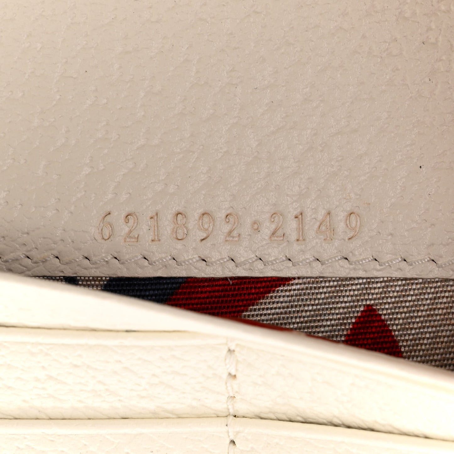 X ADIDAS Textured Dollar Calfskin Trefoil Embossed Wallet On Chain Hibiscus Red Off White