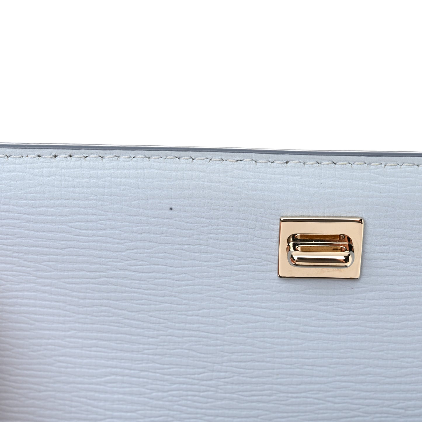 Textured Calfskin Mini Pandora Box Chain Crossbody Bag Pale Blue