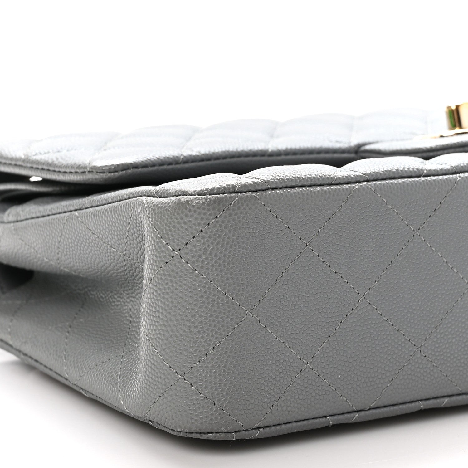 Chanel Caviar Quilted Medium Double Flap Grey 9 of 12