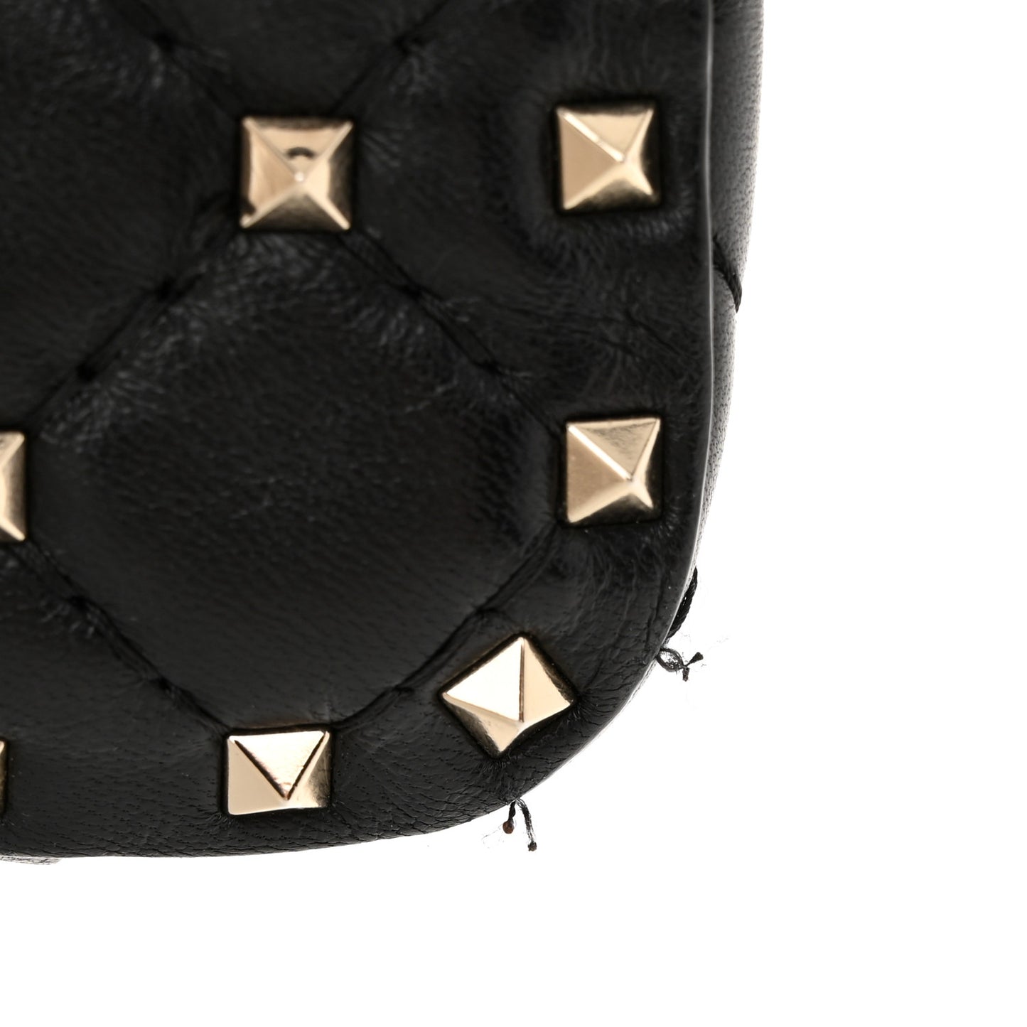 Lambskin Small Rockstud Spike Shoulder Bag Black