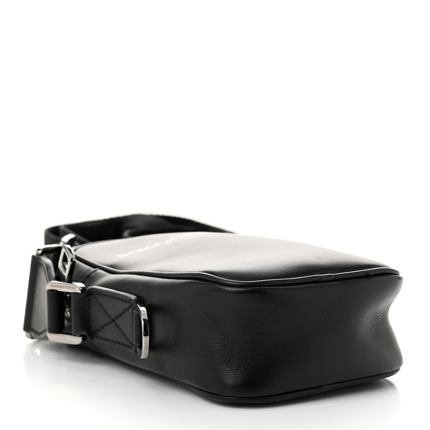 Calfskin Logo Crossbody Bag Black
