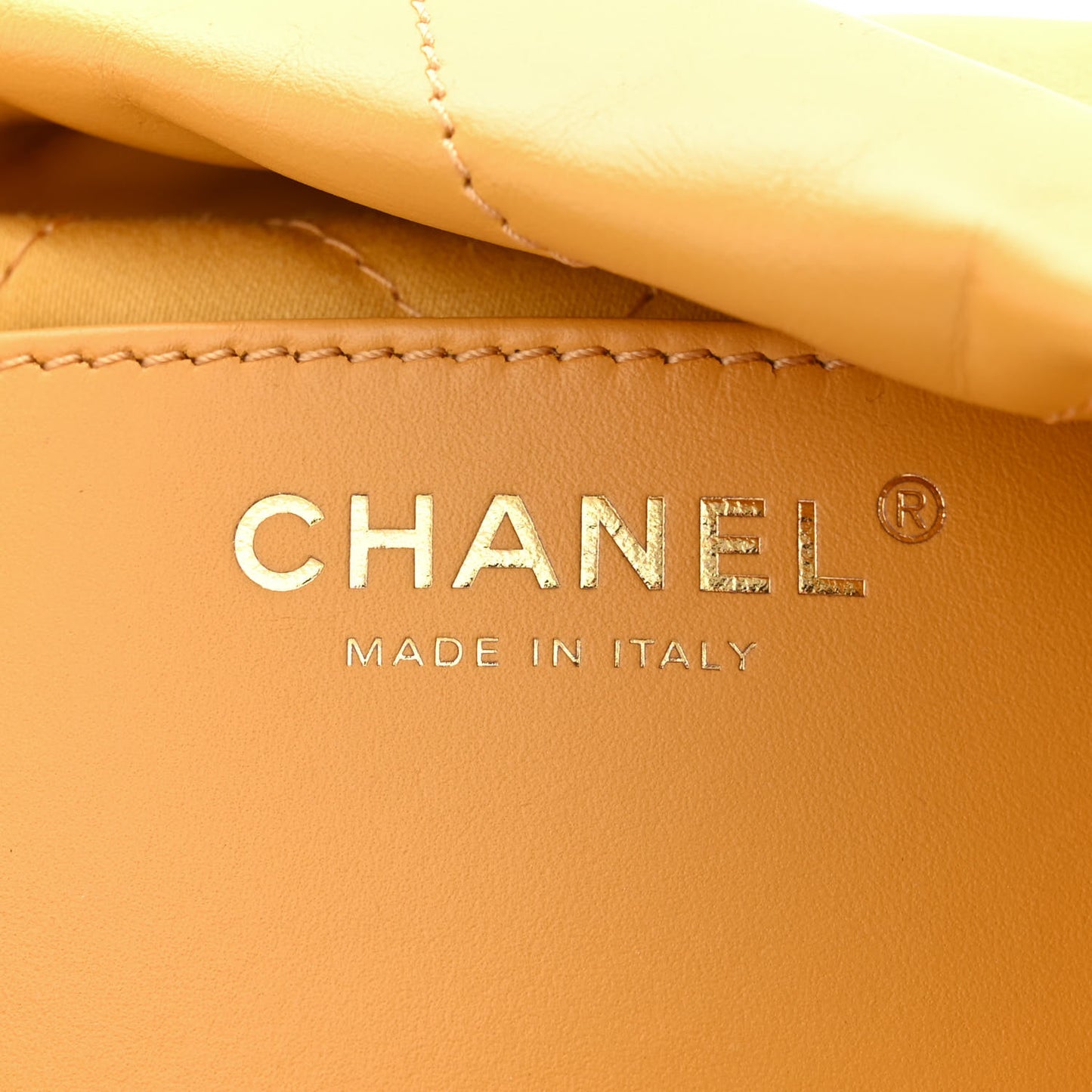 Shiny Calfskin Quilted Mini Chanel 22 Yellow