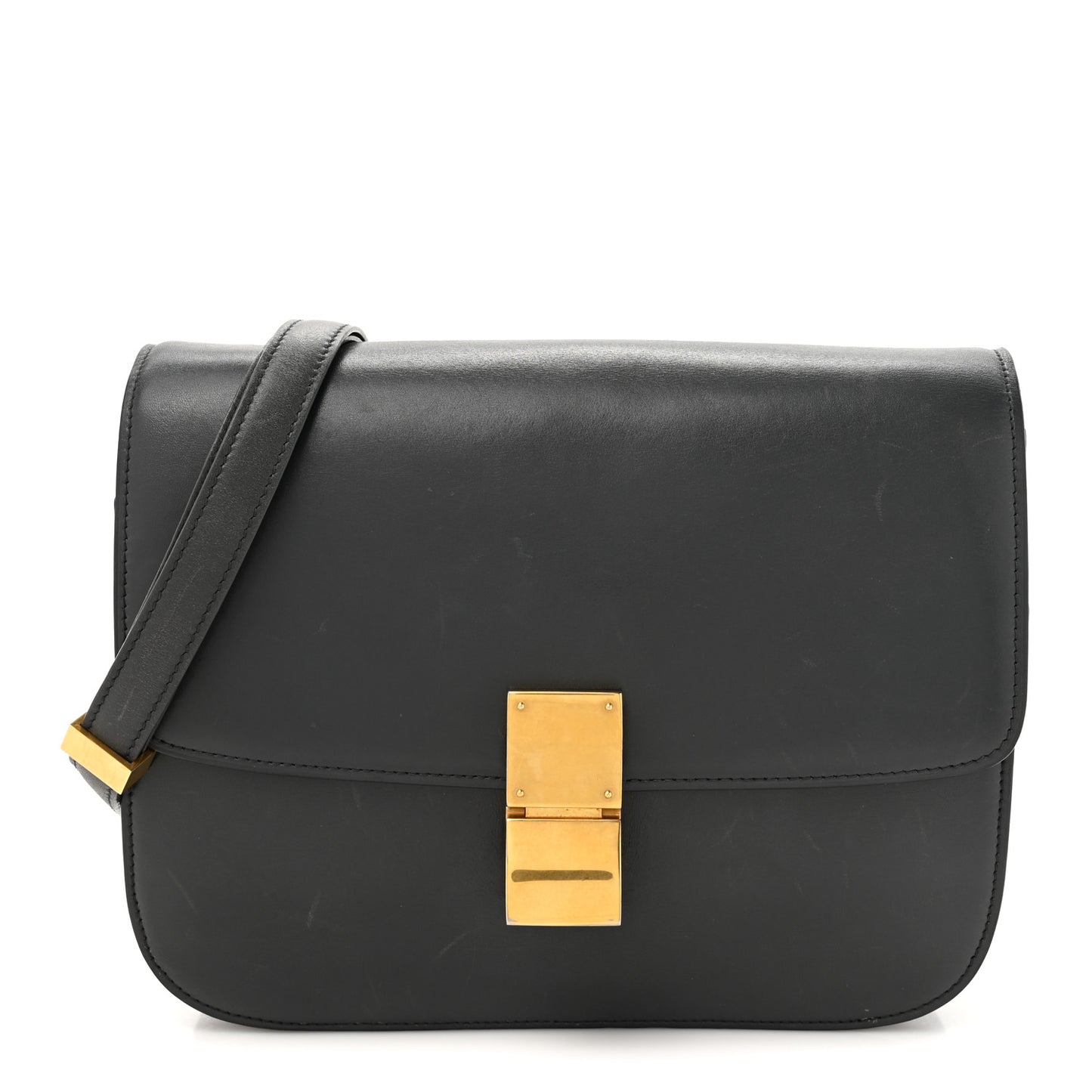 Box Calfskin Medium Classic Box Flap Bag Anthracite