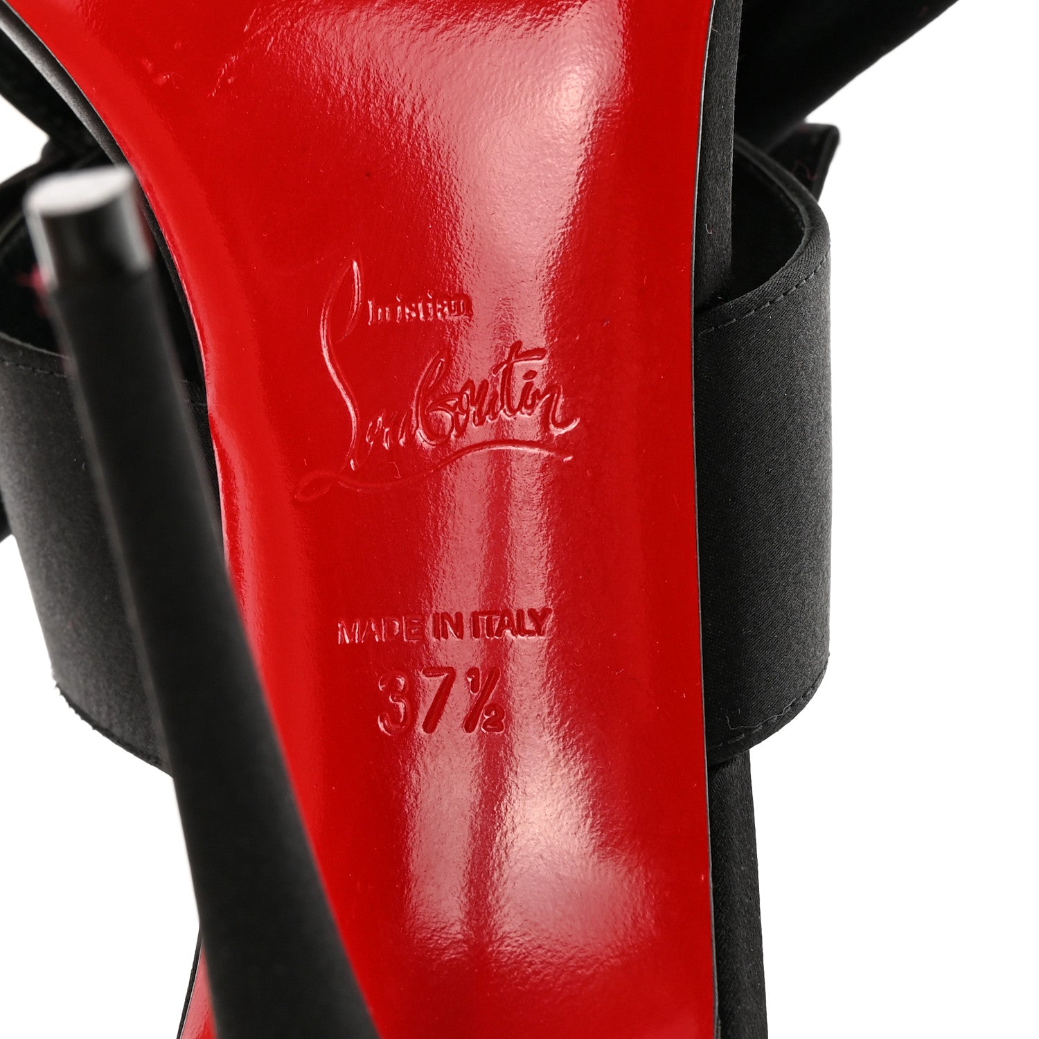 Christian Louboutin Satin Matricia Bow Sandals 37.5 Black 6 of 10