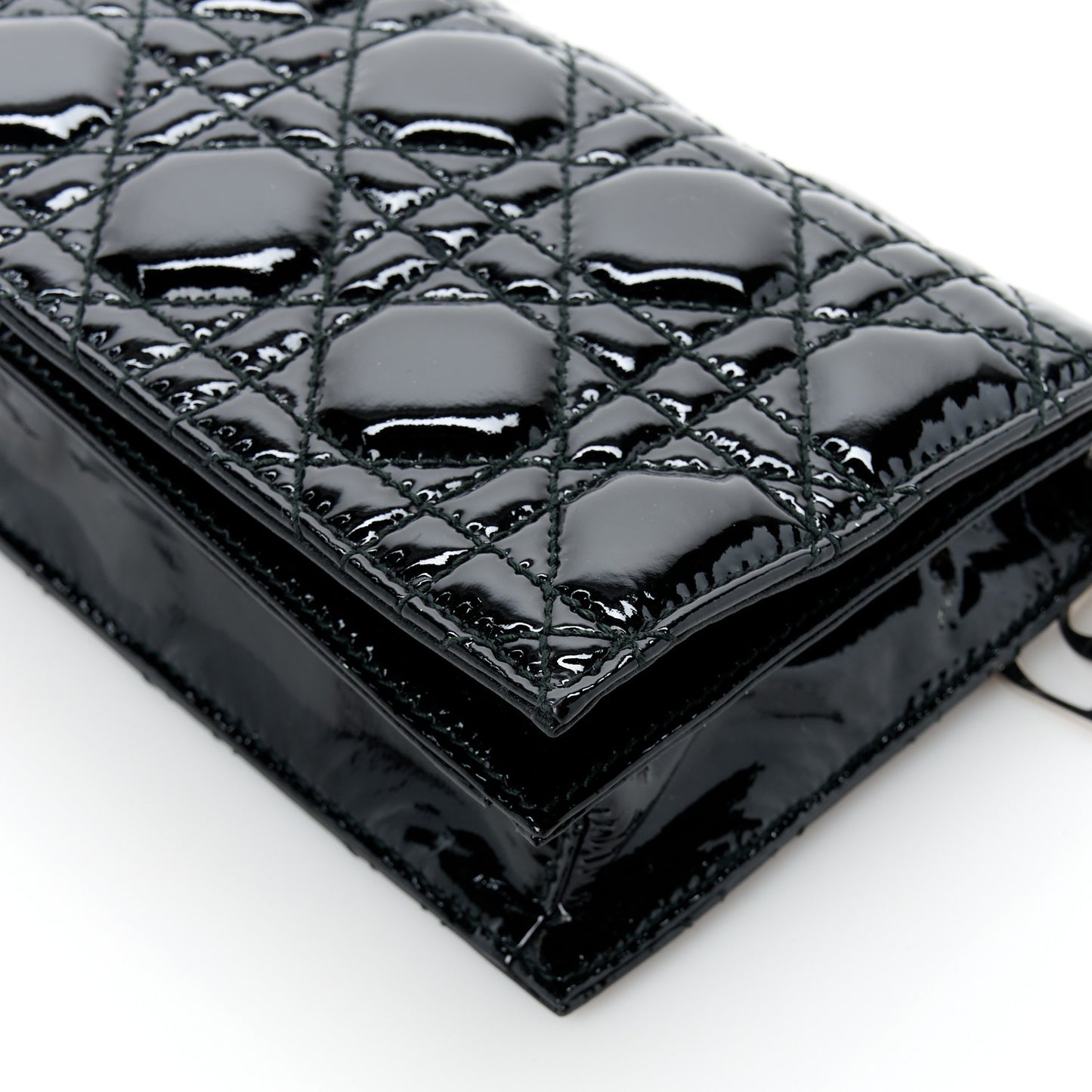 Patent Cannage Lady Dior Convertible Clutch Black