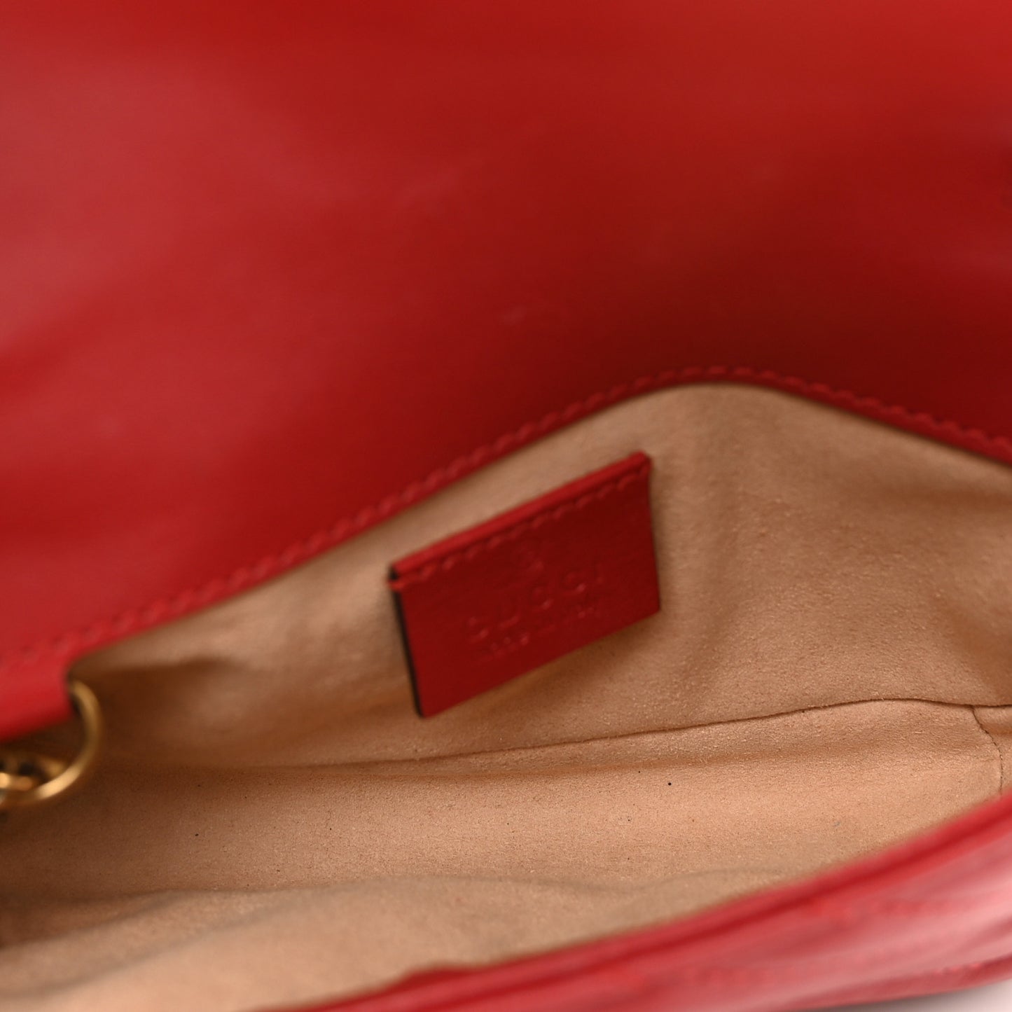 Calfskin Matelasse Super Mini GG Marmont Shoulder Bag Hibiscus Red