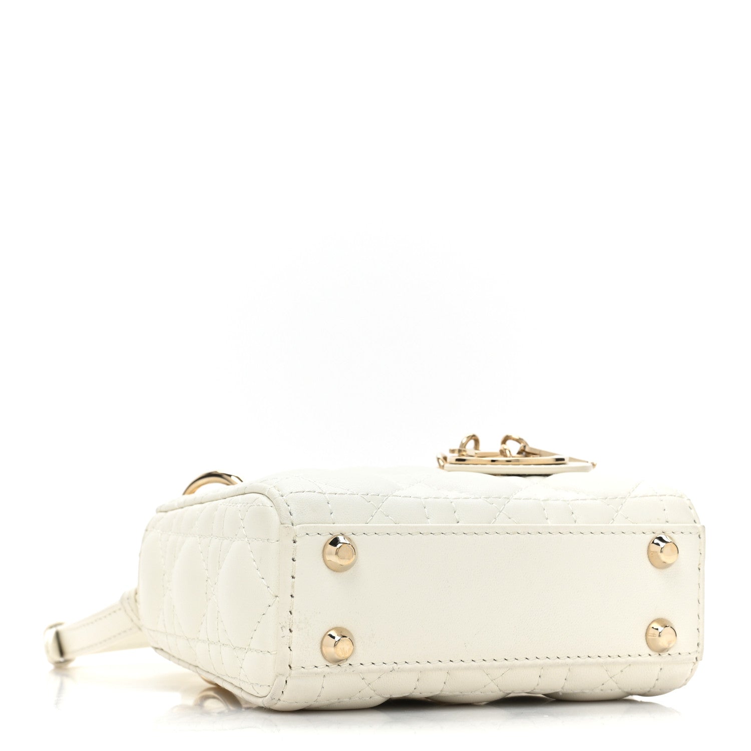Christian Dior Lambskin Cannage Micro Lady Dior White 4 of 13