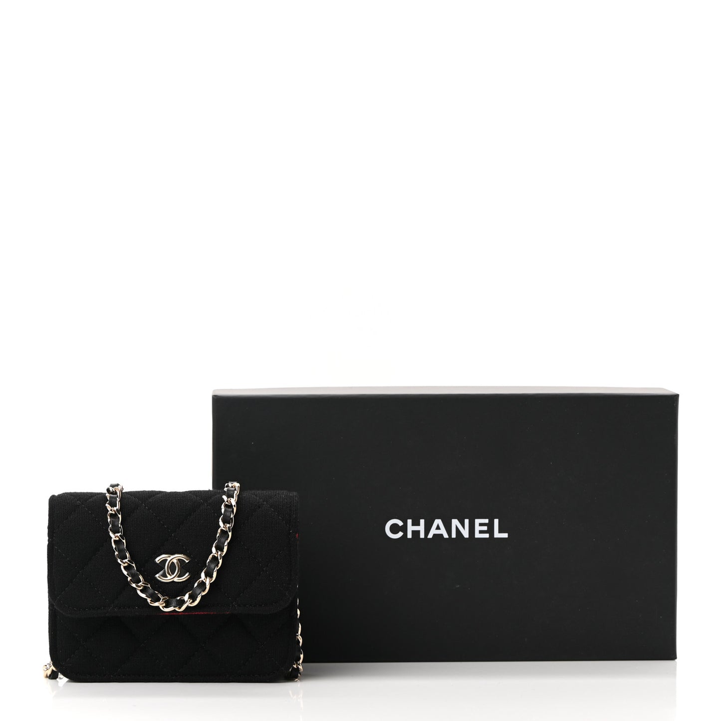 Jersey Quilted Micro Mini Flap Black