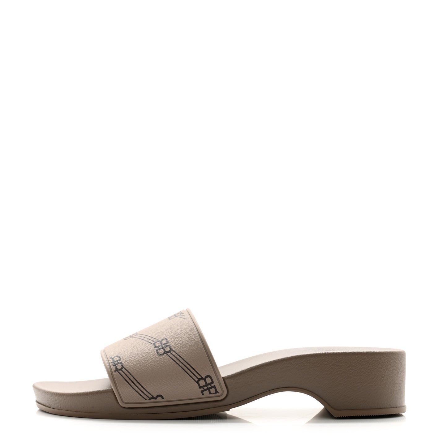 Rubber Allover Logo Womens Pool Wedge Slide Sandals 38 Dark Mink