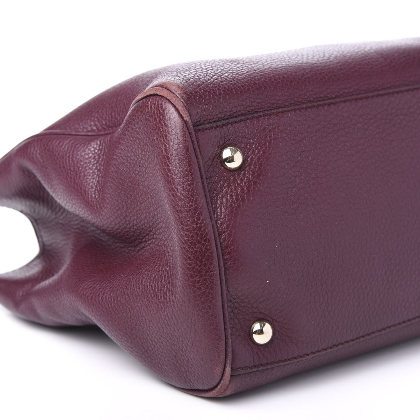 Pebbled Calfskin Medium Bamboo Shopper Tote Burgundy