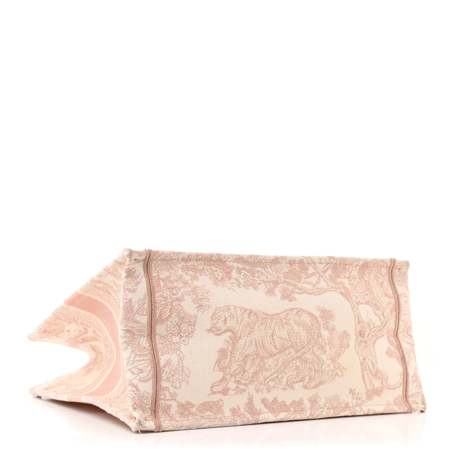 Christian Dior Canvas Embroidered Medium Dioriviera Toile De Jouy Book Tote Rose 4 of 13