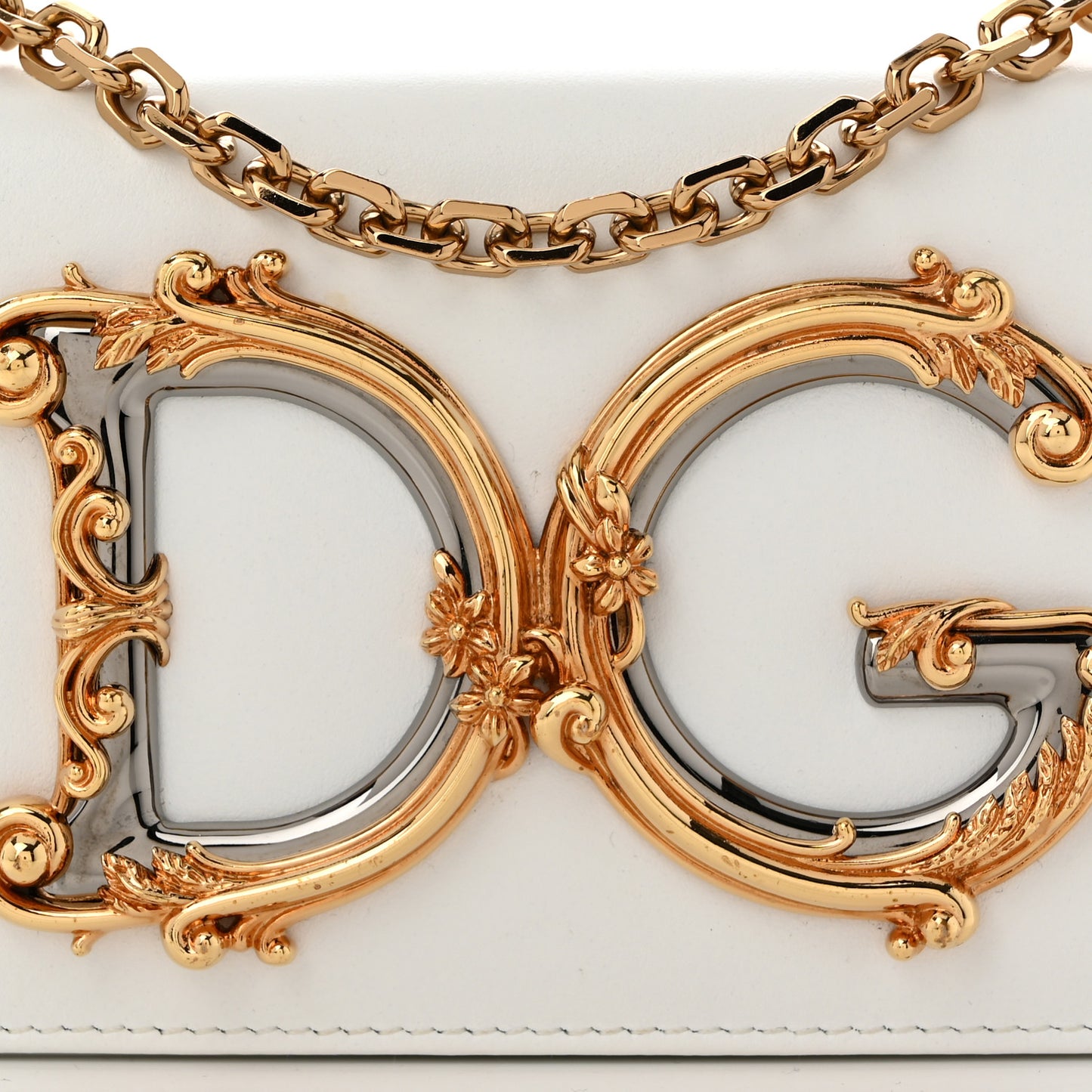 Nappa DG Girls Phone Shoulder Bag White