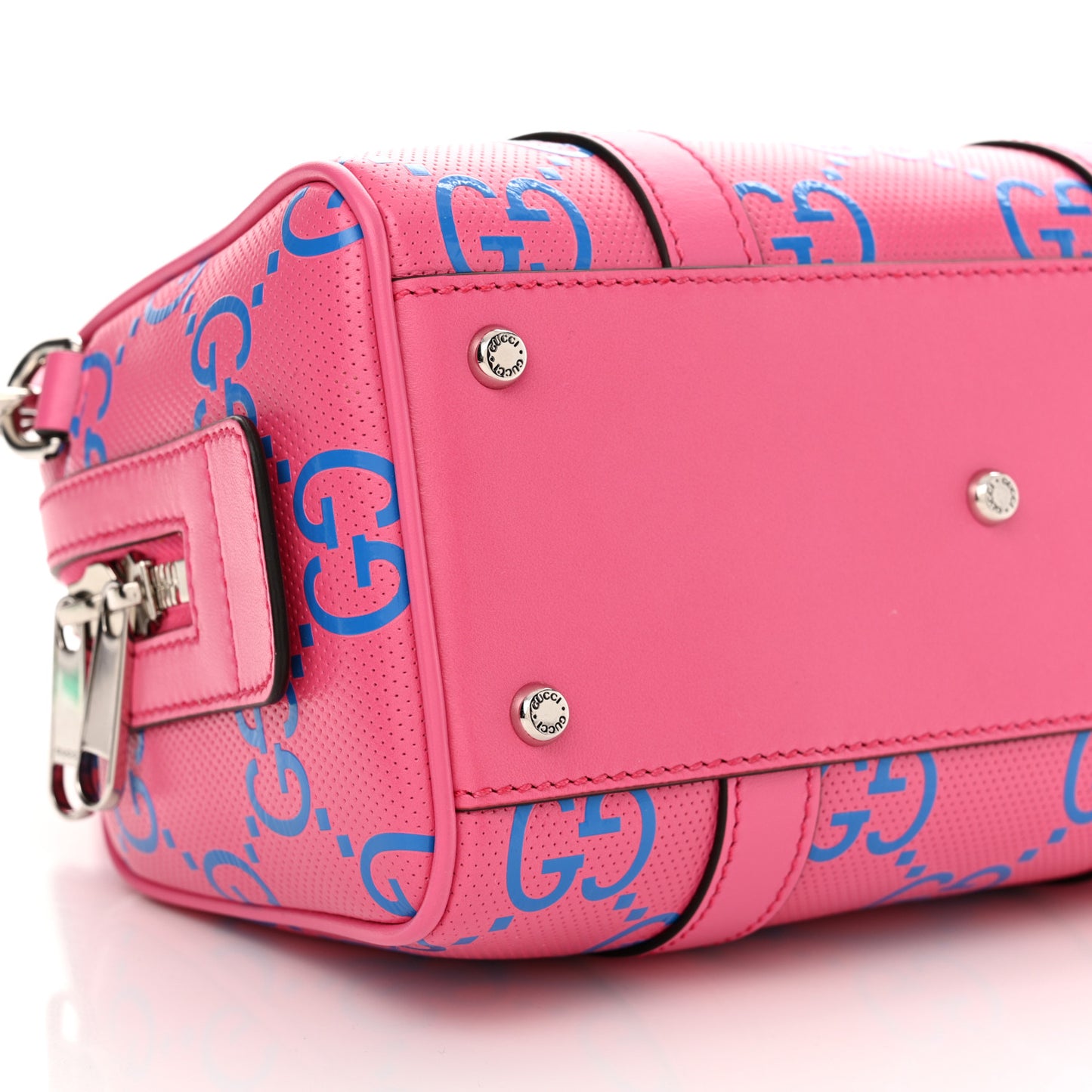 Calfskin GG Tennis Bi-Color Embossed Mini Duffle Bag Modern Fucsia Modern Blue